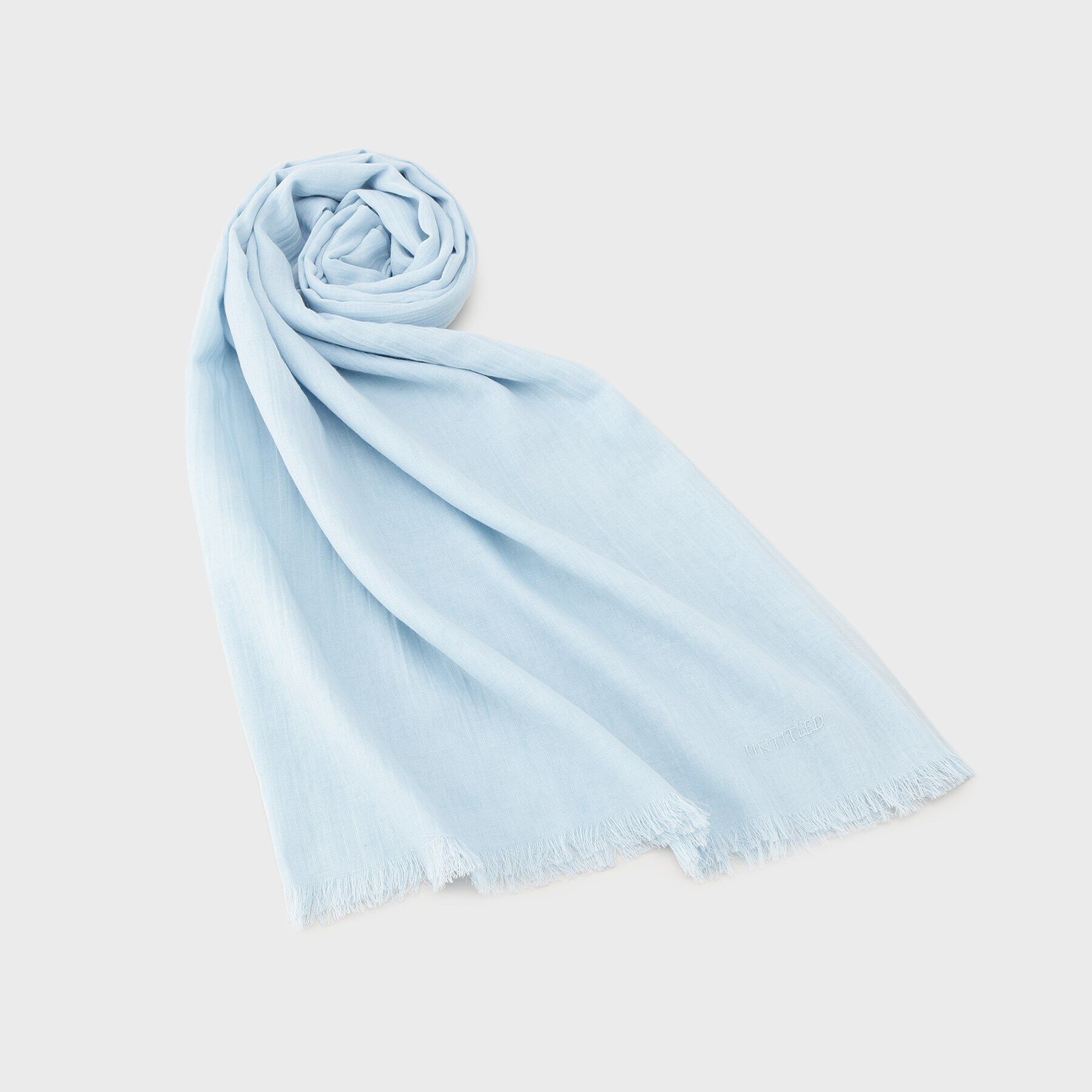 UNTITLED「カラーコットンストール」|ストール|サックスブルー(09