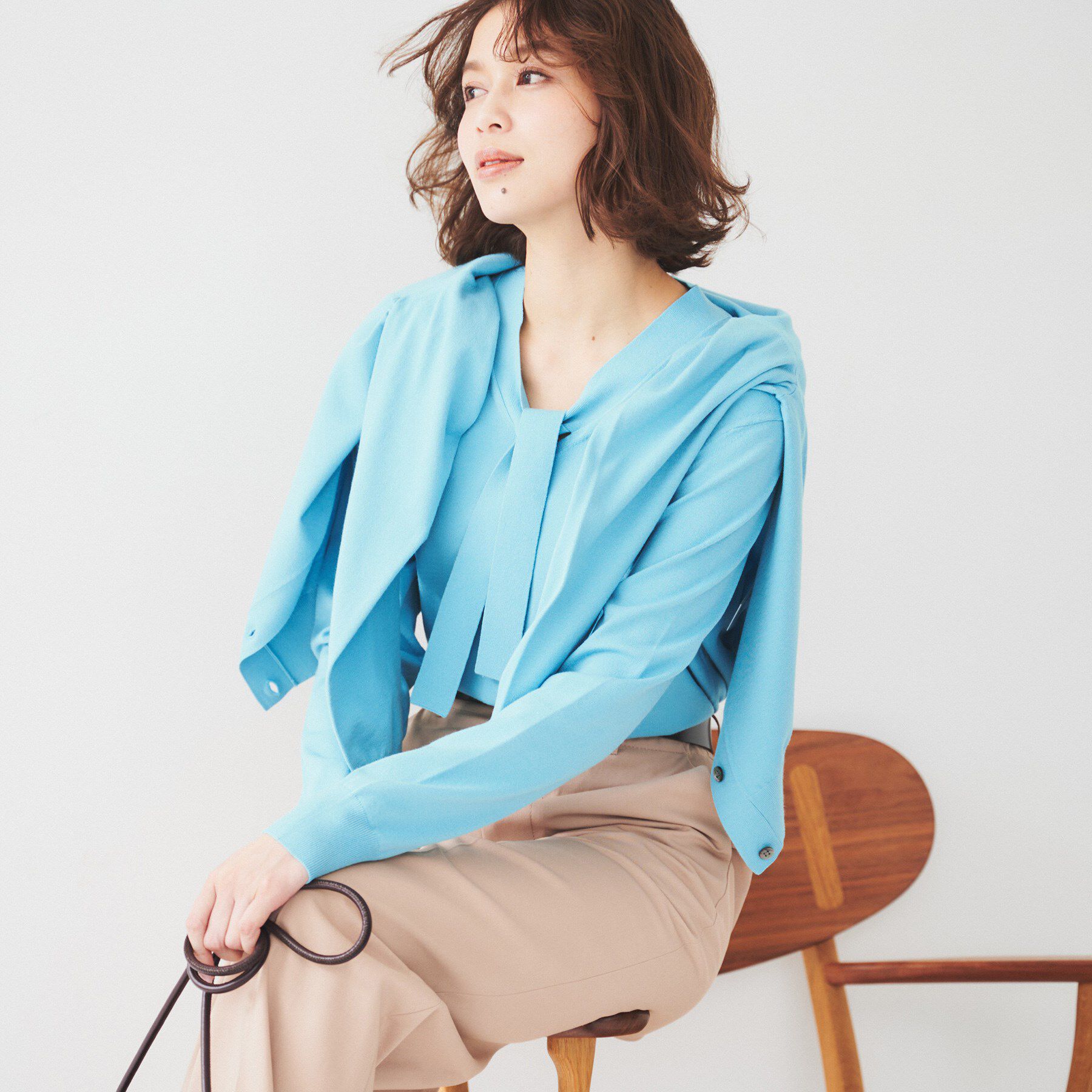 UNTITLED「【アンサンブル可能】配色Vネックカーディガン」|カーディガン|