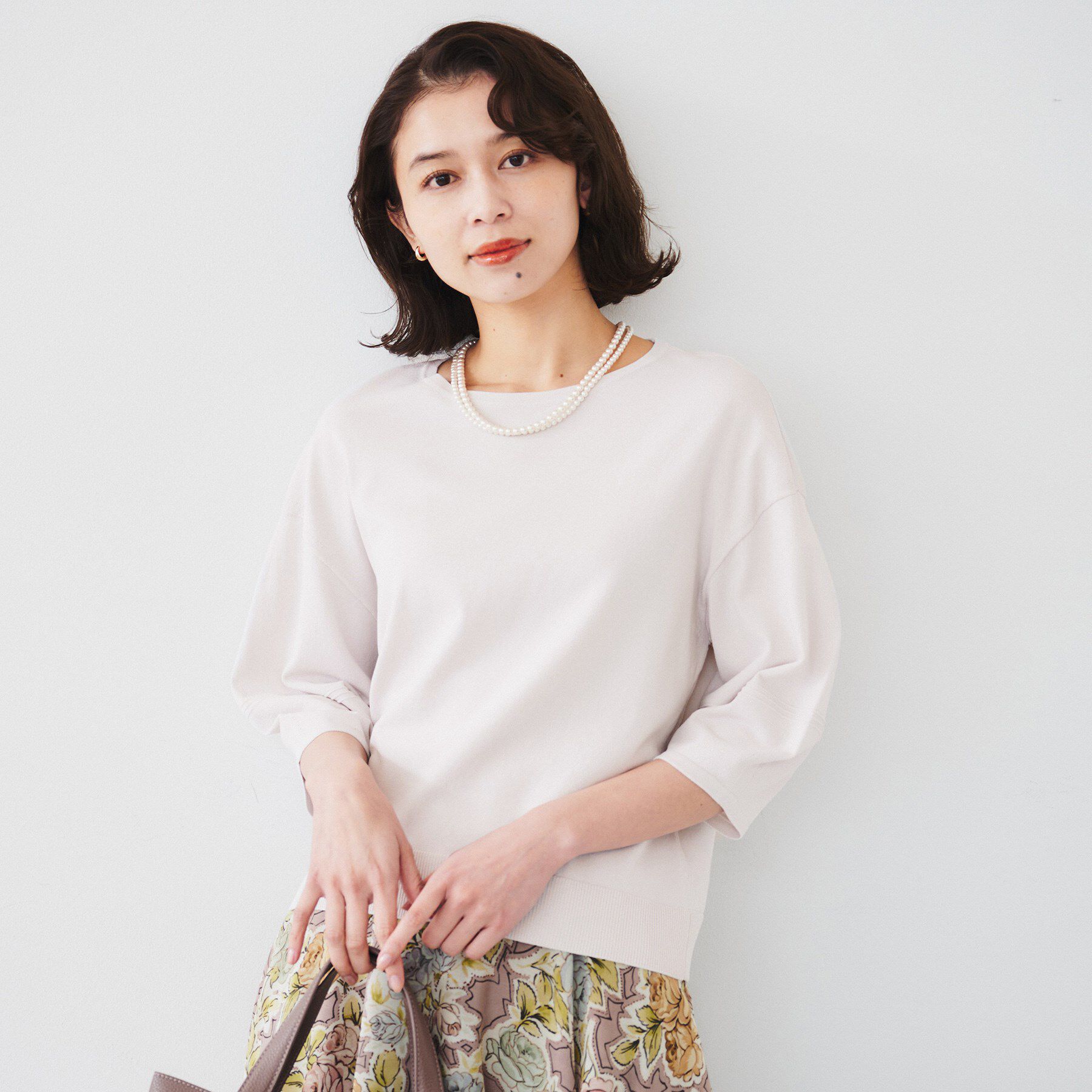 UNTITLED「【袖コンシャス/着映え/六分袖】ランタンスリーブニット」|ニット・セーター|