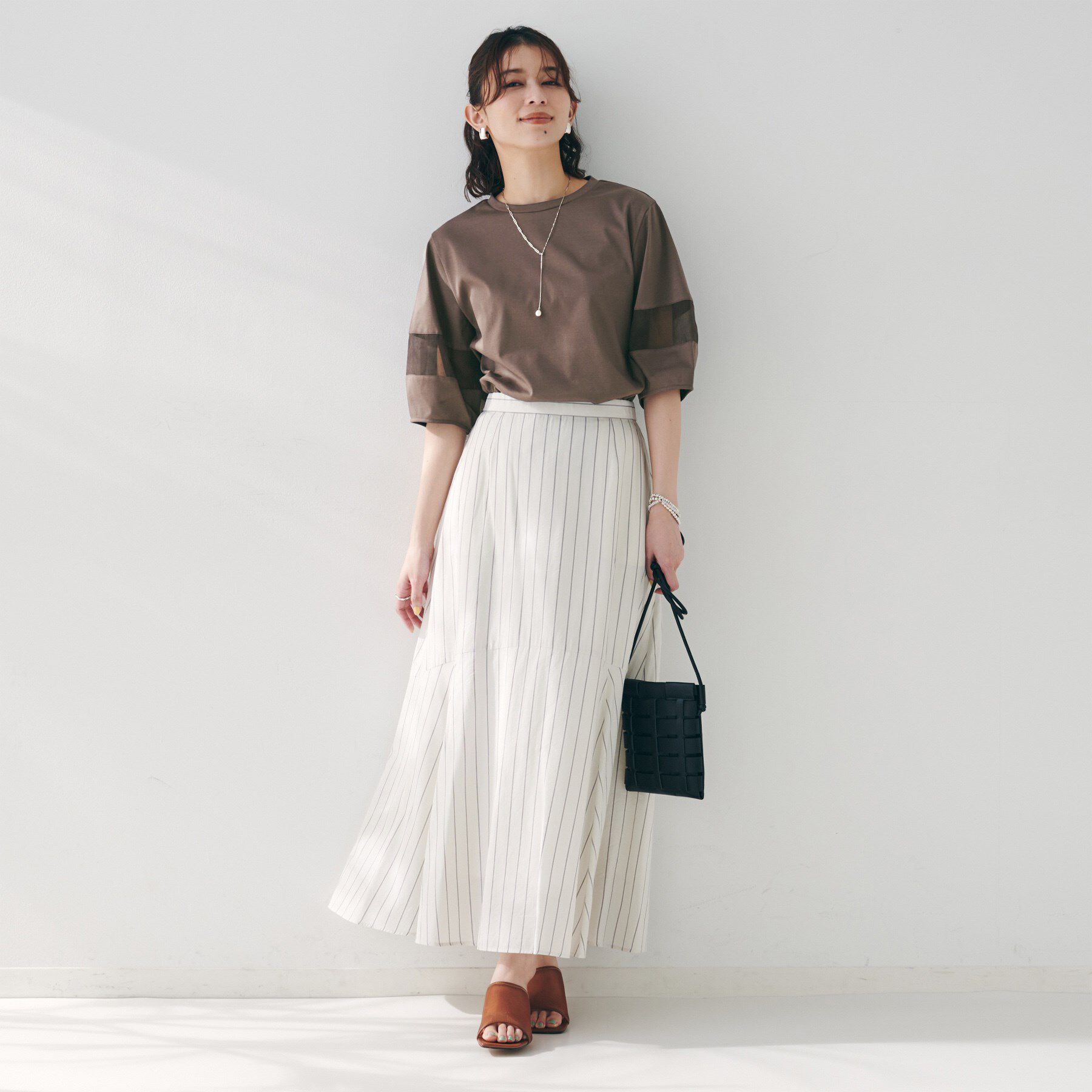 UNTITLED「【二の腕カバー/接触冷感】袖オーガンジープルオーバー」|Tシャツ・カットソー|