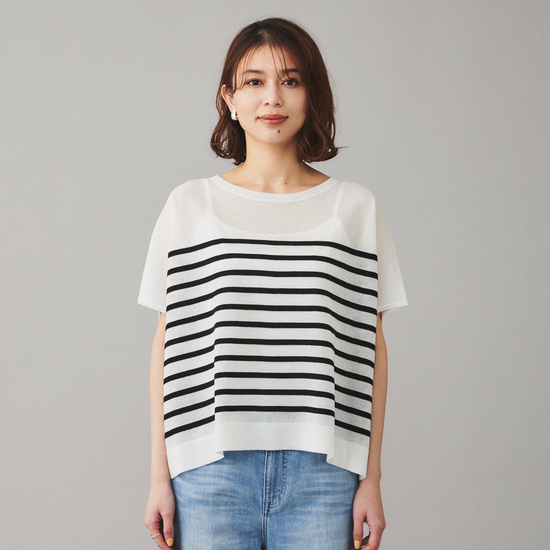 UNTITLED「【TRADITIONAL WEATHERWEAR】LYNE KNIT SHEERプルオーバー」|Tシャツ・カットソー|