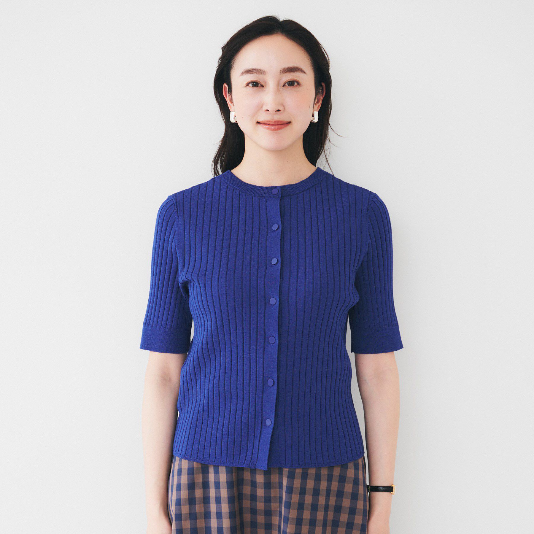 UNTITLED「【五分袖/タイト】コットンリネン2WAYニット」|ニット・セーター|