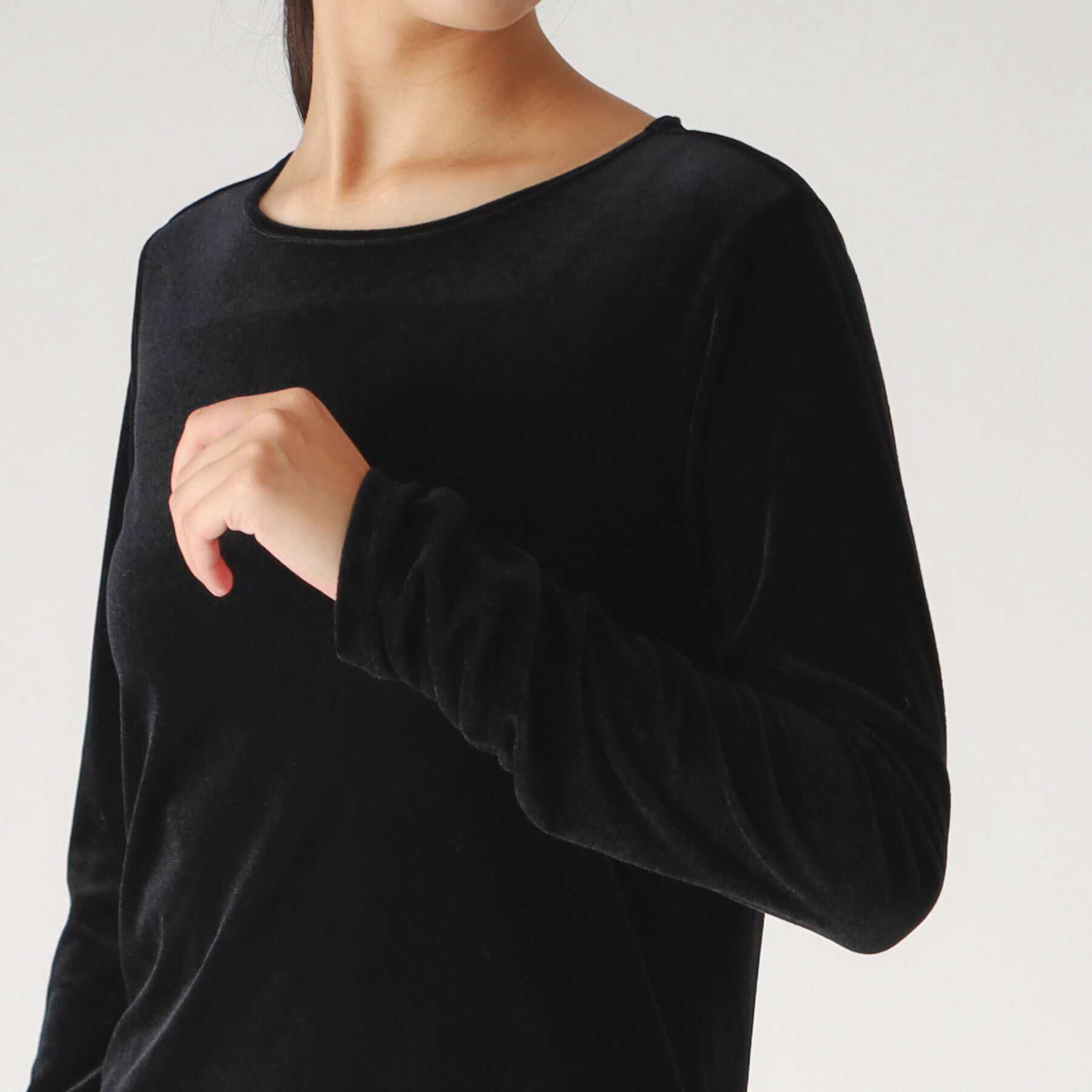 COUP DE CHANCE「【洗える／日本製】ベロア調プルオーバージャージ」|Tシャツ・カットソー|