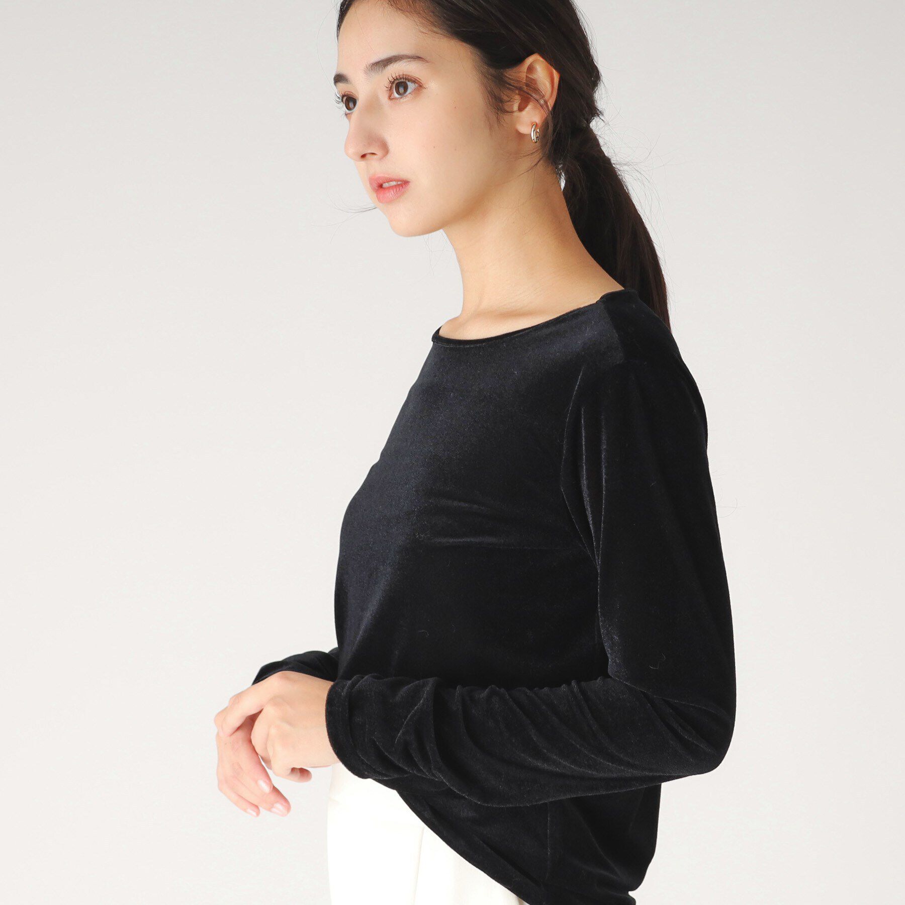 COUP DE CHANCE「【洗える／日本製】ベロア調プルオーバージャージ」|Tシャツ・カットソー|