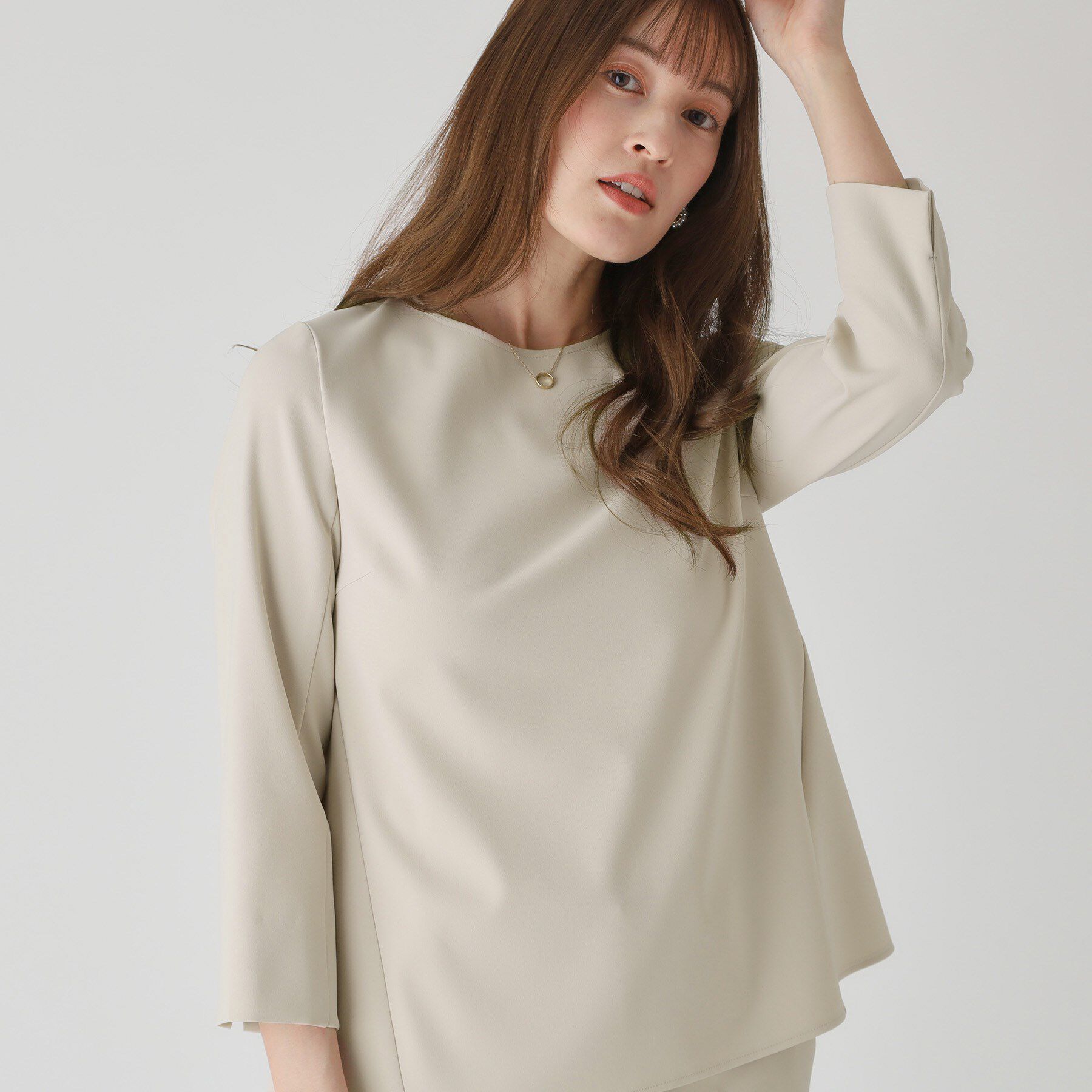 COUP DE CHANCE「【洗える／撥水加工】Aラインブラウス」|シャツ・ブラウス|グレージュ(050)