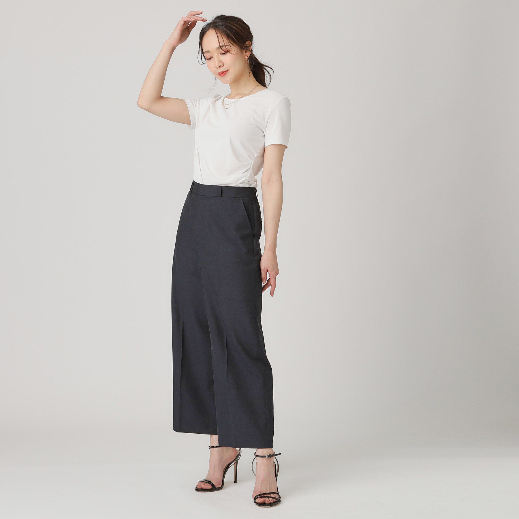 COUP DE CHANCE「【洗える／一枚着】ドレープデャージトップス」|シャツ・ブラウス|