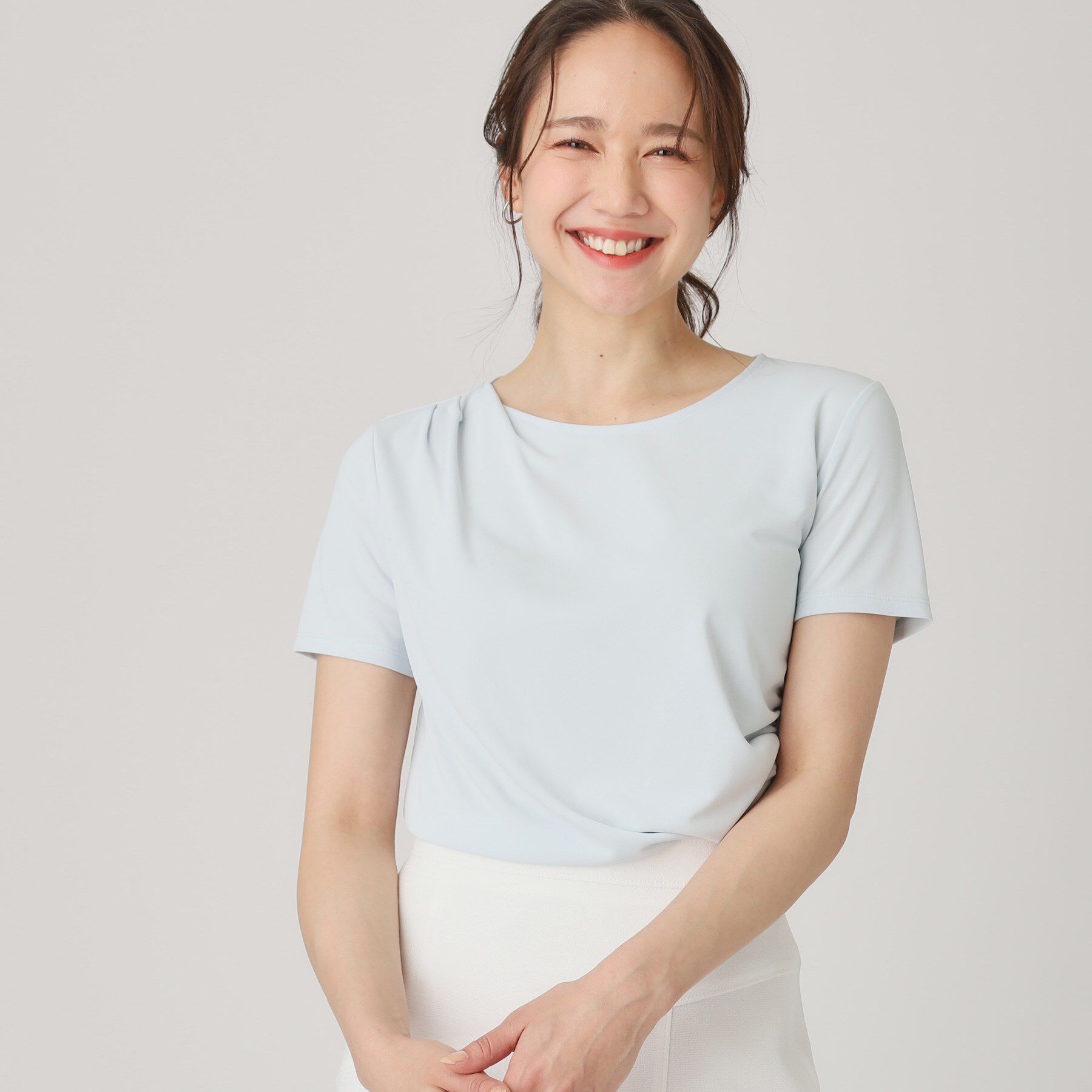 COUP DE CHANCE「【洗える／一枚着】ドレープデャージトップス」|シャツ・ブラウス|