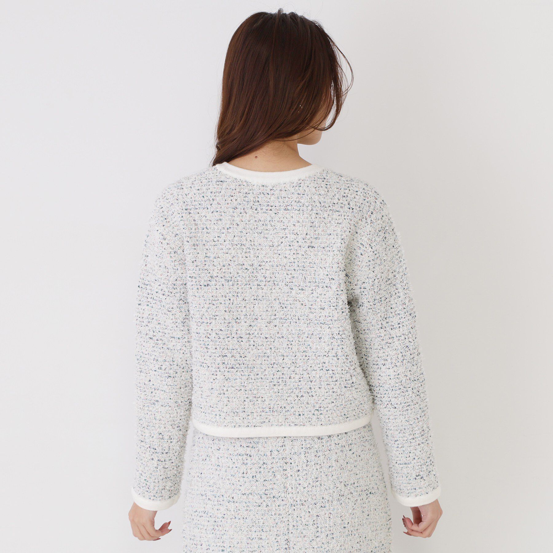 COUP DE CHANCE「【洗える/セットアップ可】ツィード調ニットカーディガン」|カーディガン|