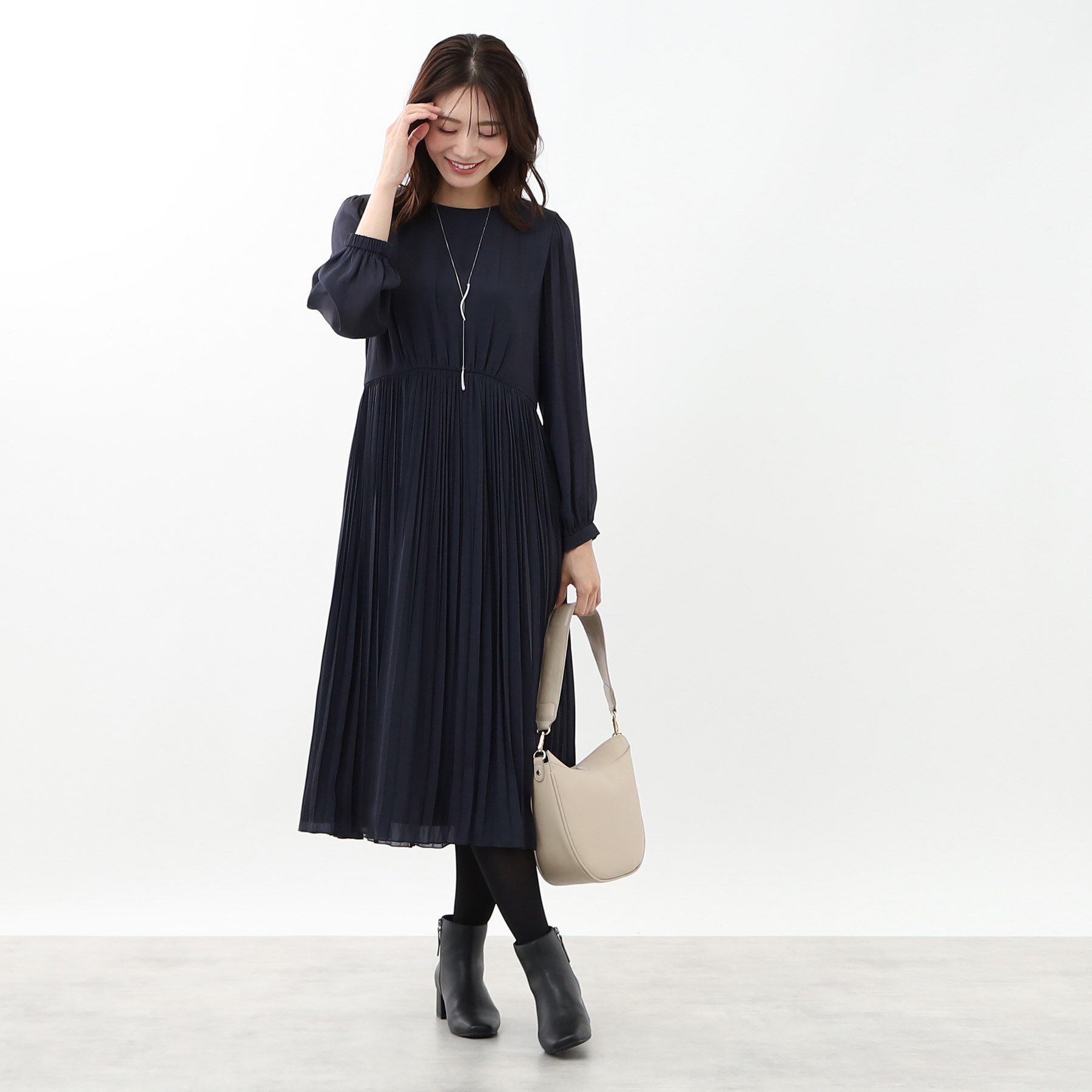 Reflect「【手洗い可】フィットアンドフレアワンピース」|ワンピース|