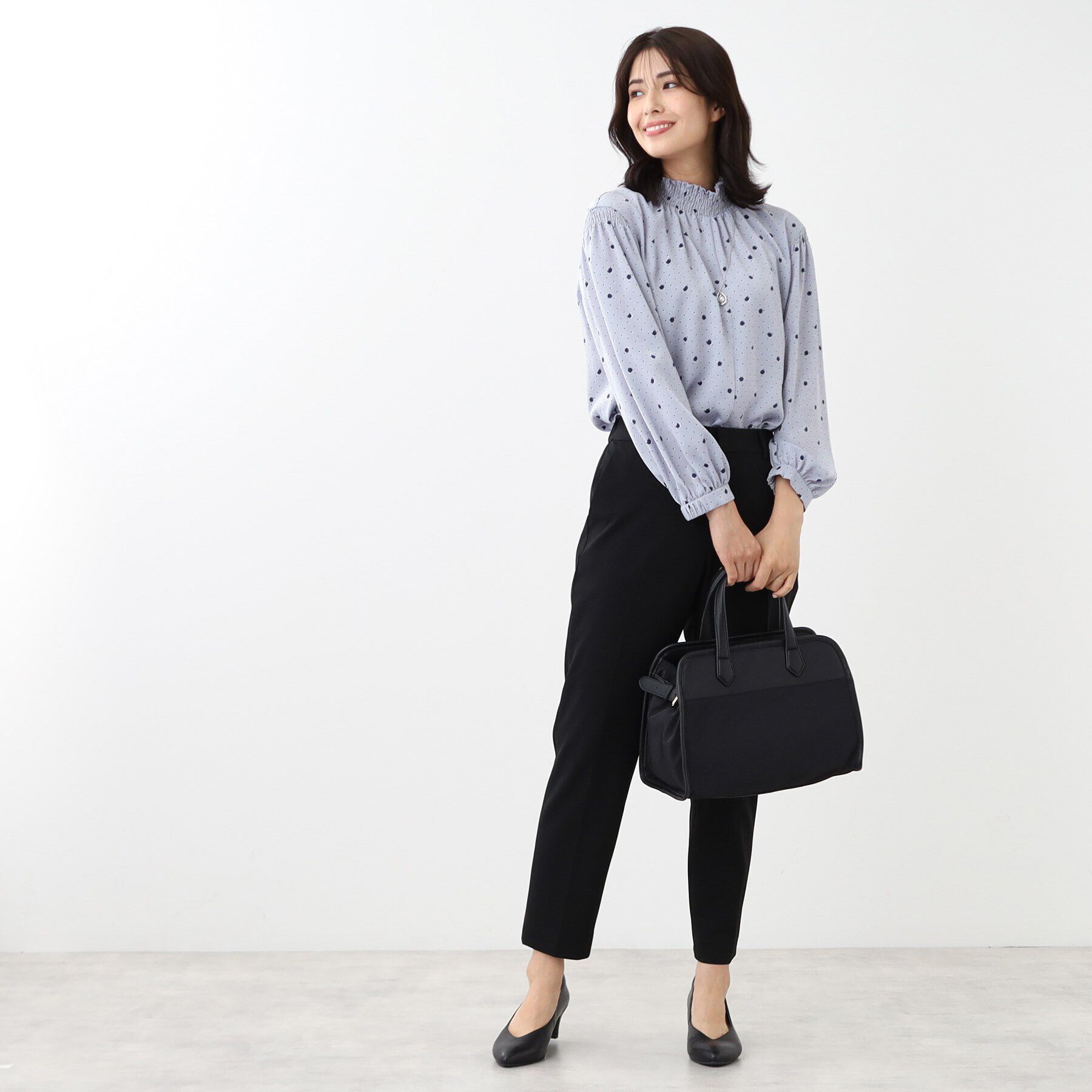 Reflect「【マシンウォッシュ可／セットアップ可】マーブルドットブラウス」|シャツ・ブラウス|