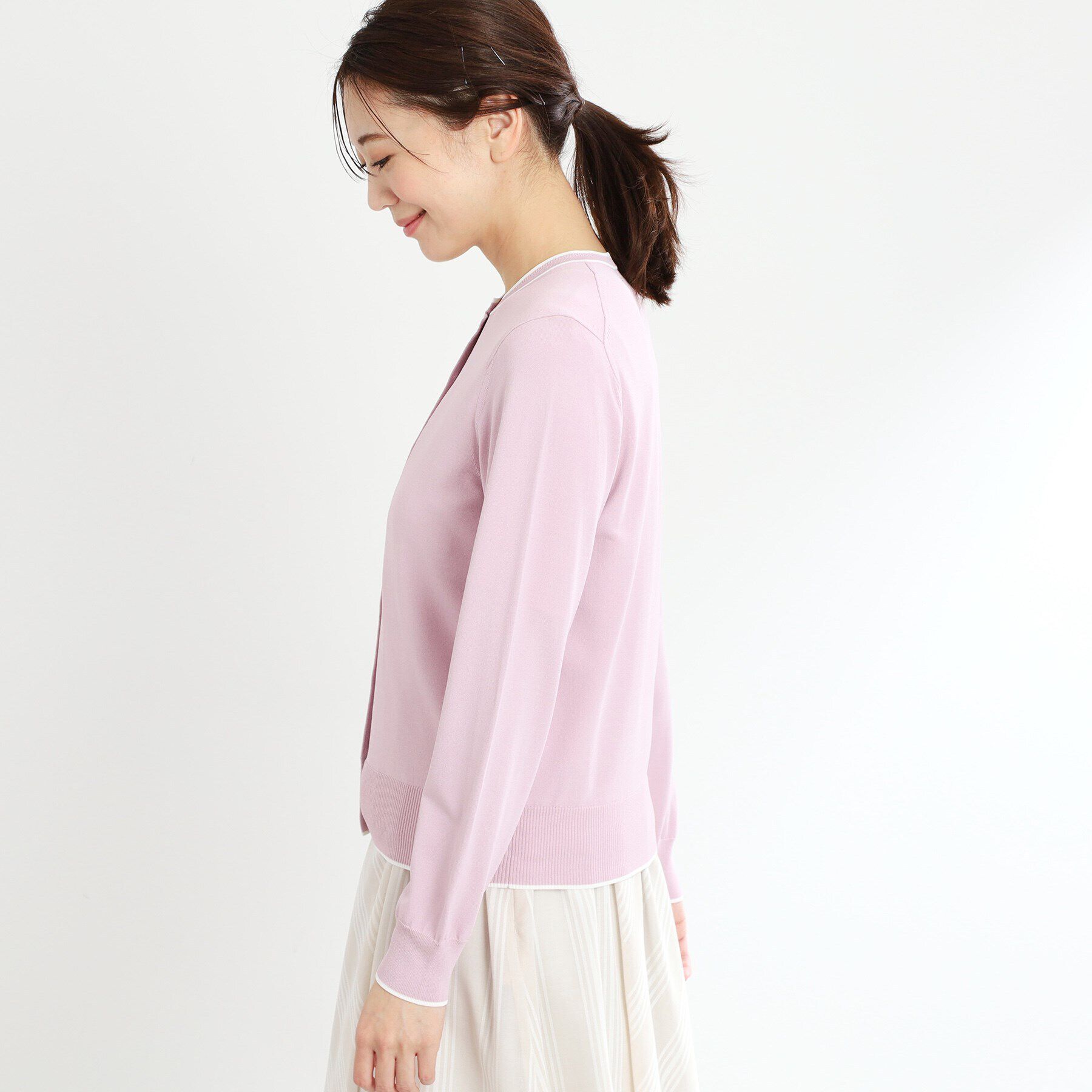 Reflect「【手洗い可／アンサンブル可】バイカラーカーディガン」|カーディガン|