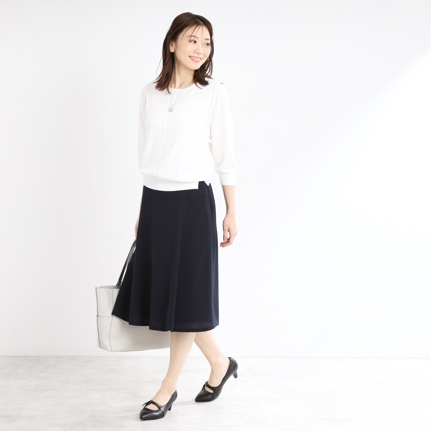 Reflect「【マシンウォッシュ可／細見え】フレアシルエットスカート」|スカート|