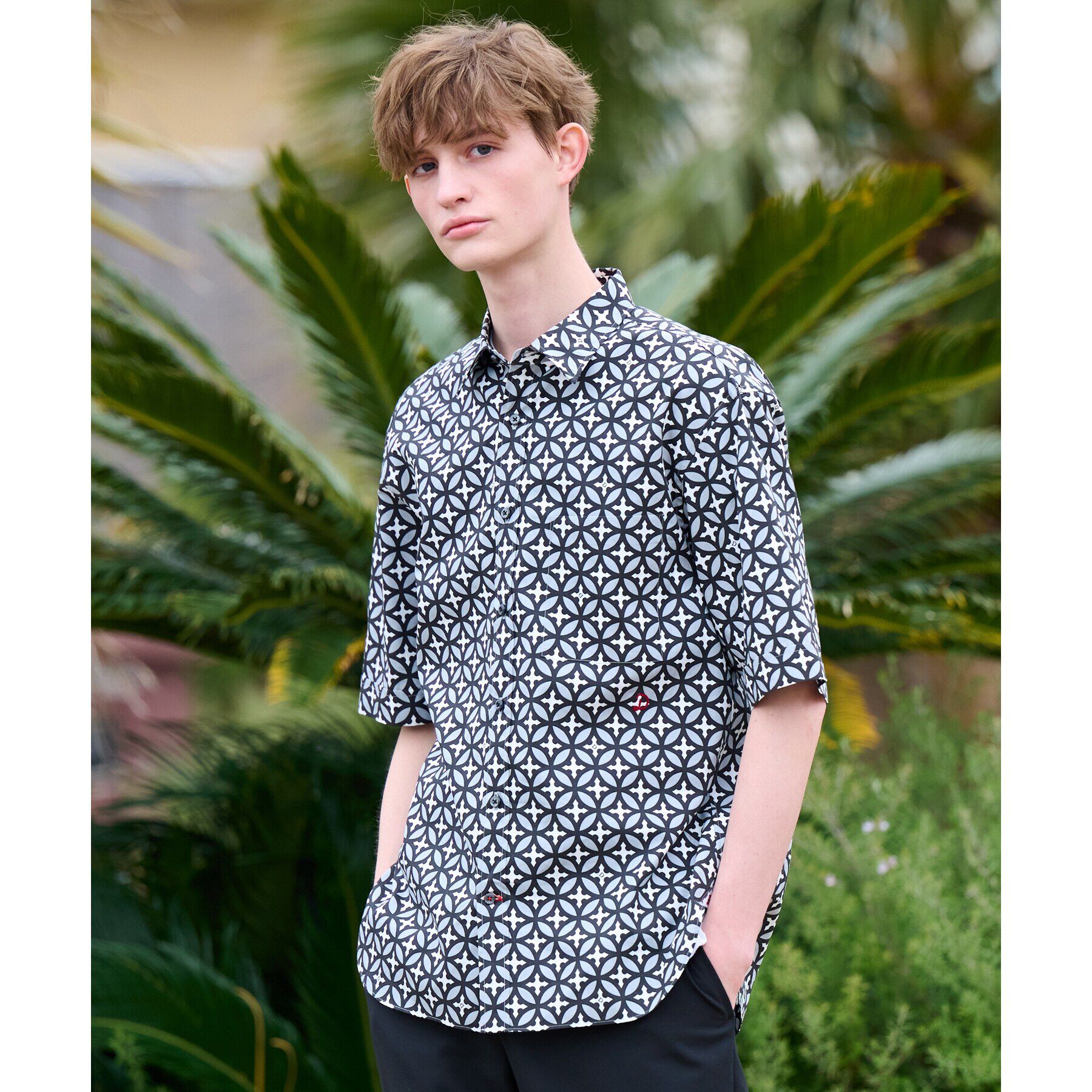 DRESSTERIOR「【Safari5月号掲載】オーバーラップサークル ショートスリーブシャツ」|シャツ・ブラウス|グレー(112)