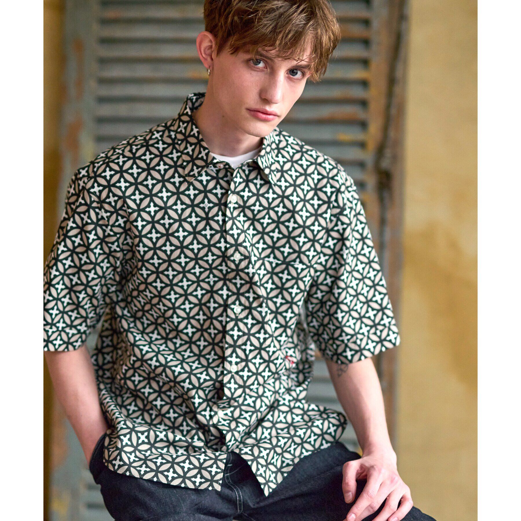 DRESSTERIOR「【Safari5月号掲載】オーバーラップサークル ショートスリーブシャツ」|シャツ・ブラウス|