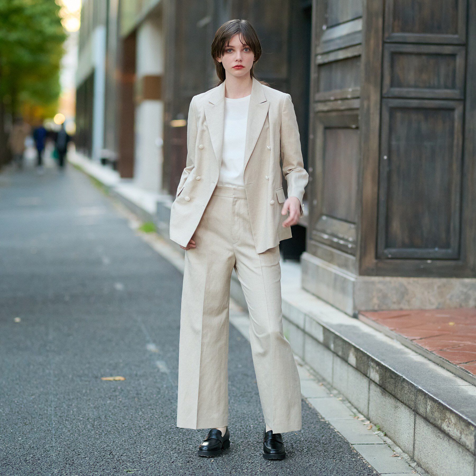 DRESSTERIOR「【セットアップ】リネン混ダブルブレストジャケット」|テーラードジャケット|