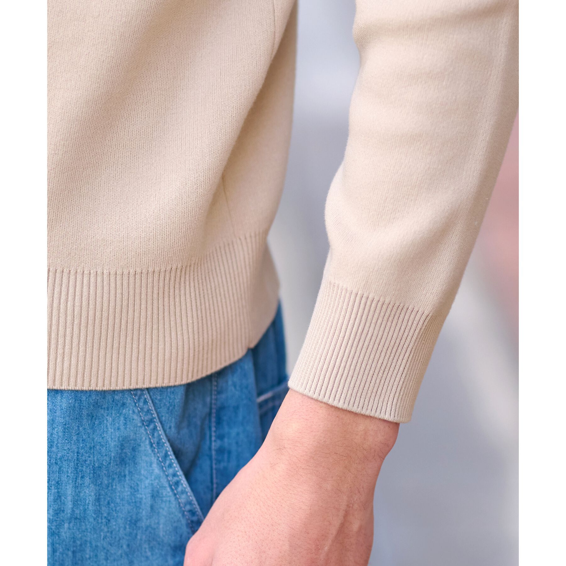 DRESSTERIOR「コットンスムース アームラインクルーネックニット」|ニット・セーター|