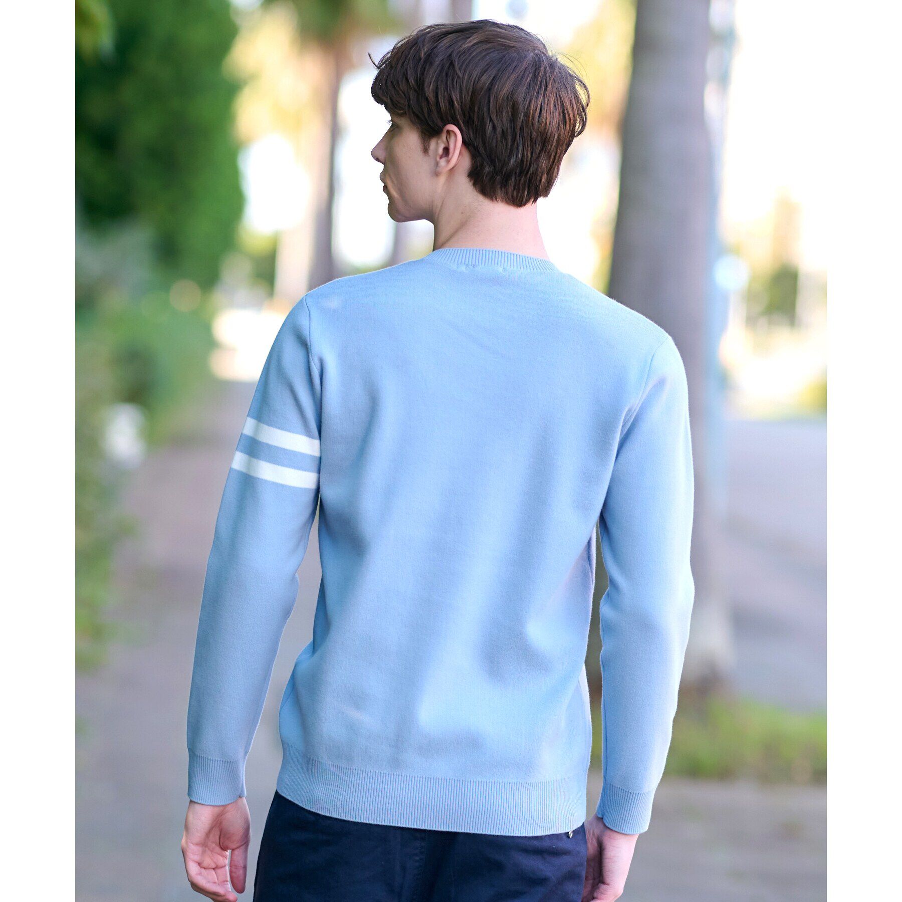 DRESSTERIOR「コットンスムース アームラインクルーネックニット」|ニット・セーター|