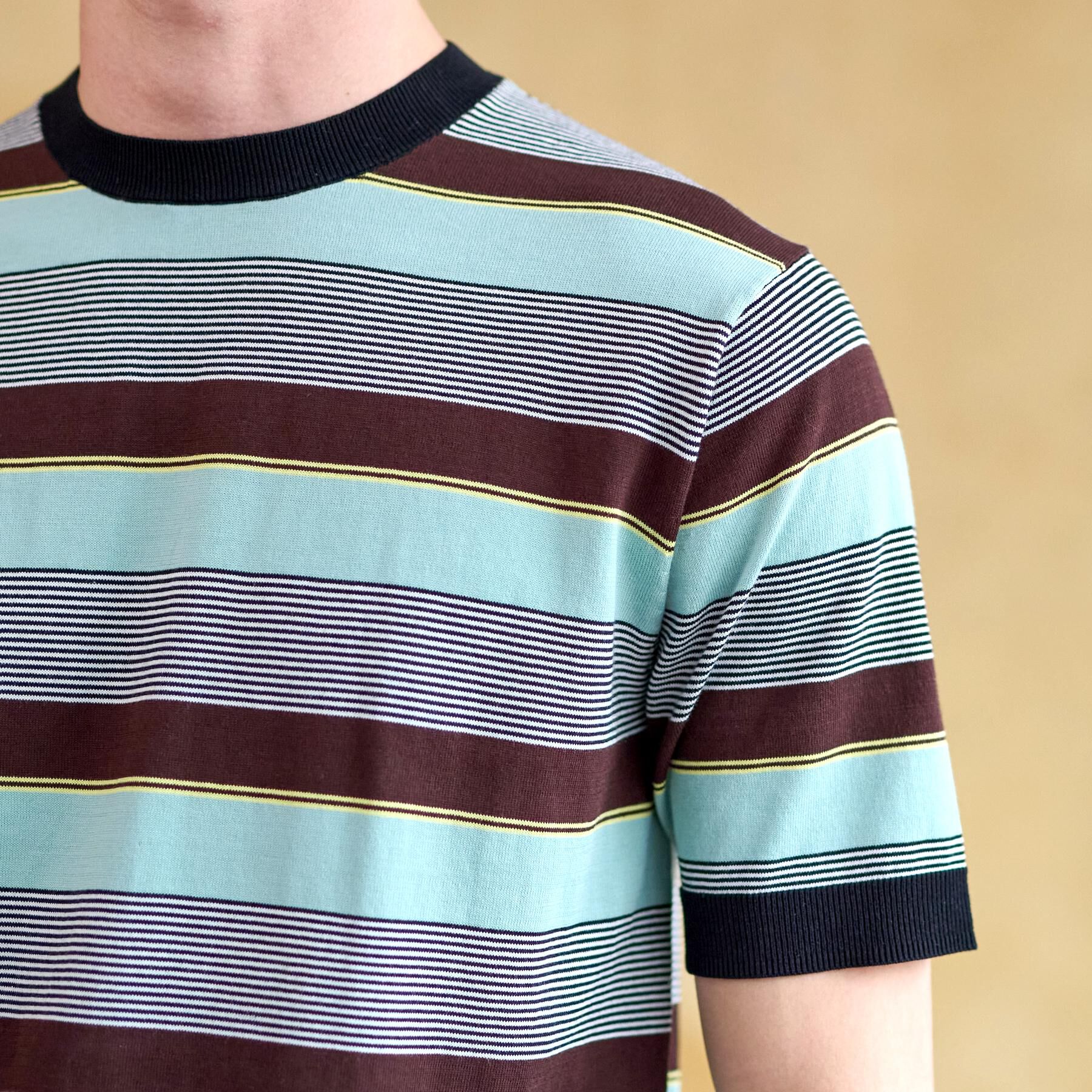 DRESSTERIOR「コットンシルク混 マルチボーダーニット」|ニット・セーター|