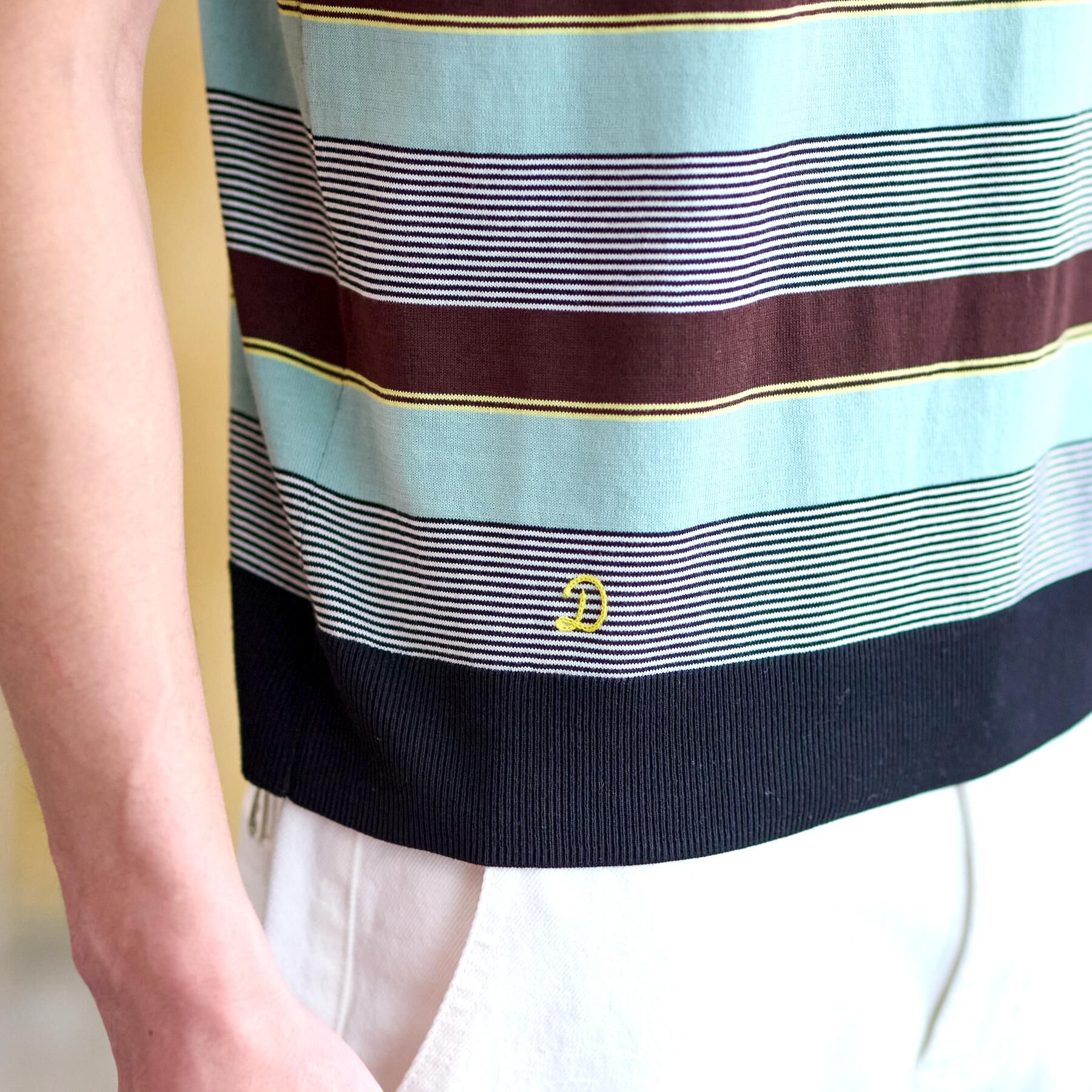 DRESSTERIOR「コットンシルク混 マルチボーダーニット」|ニット・セーター|