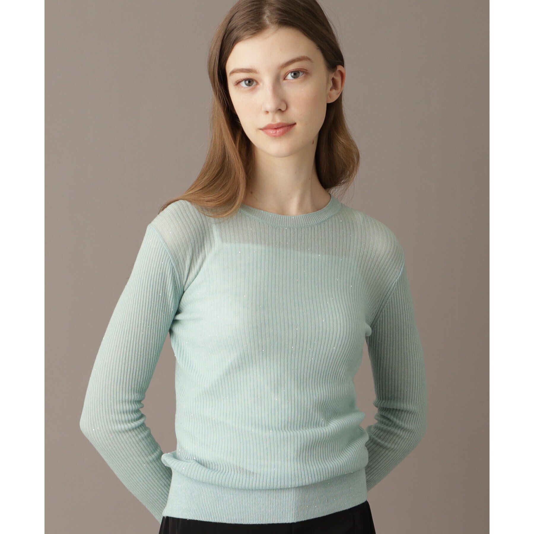 DRESSTERIOR「【エアリー素材/華やか】スパンコールシアーニット」|ニット・セーター|