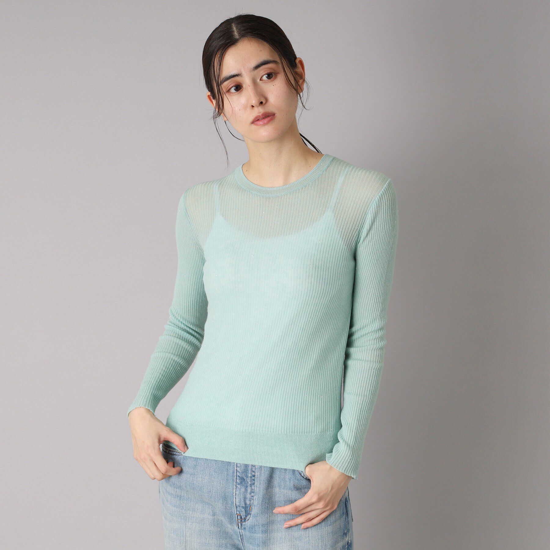 DRESSTERIOR「【エアリー素材/華やか】スパンコールシアーニット」|ニット・セーター|