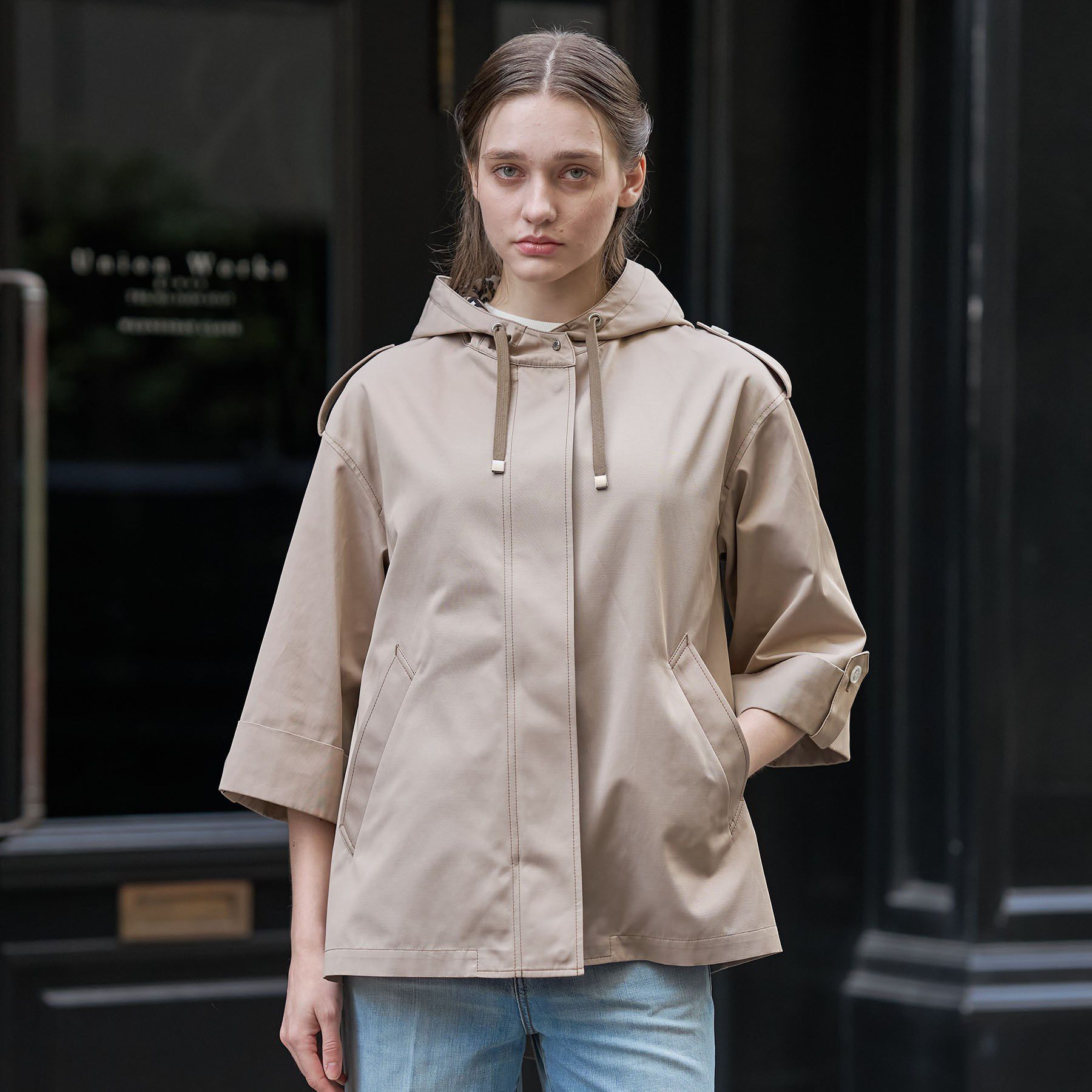 DRESSTERIOR「【撥水素材】Aラインモッズコート」|ブルゾン・スタジャン|ベージュ(052)