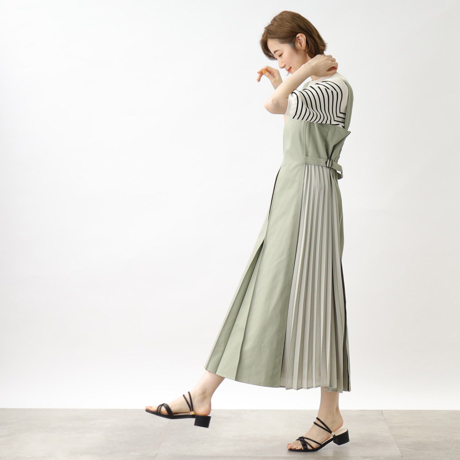 grove「キレイに決まる!脇プリーツジャンドレ」|ワンピース|