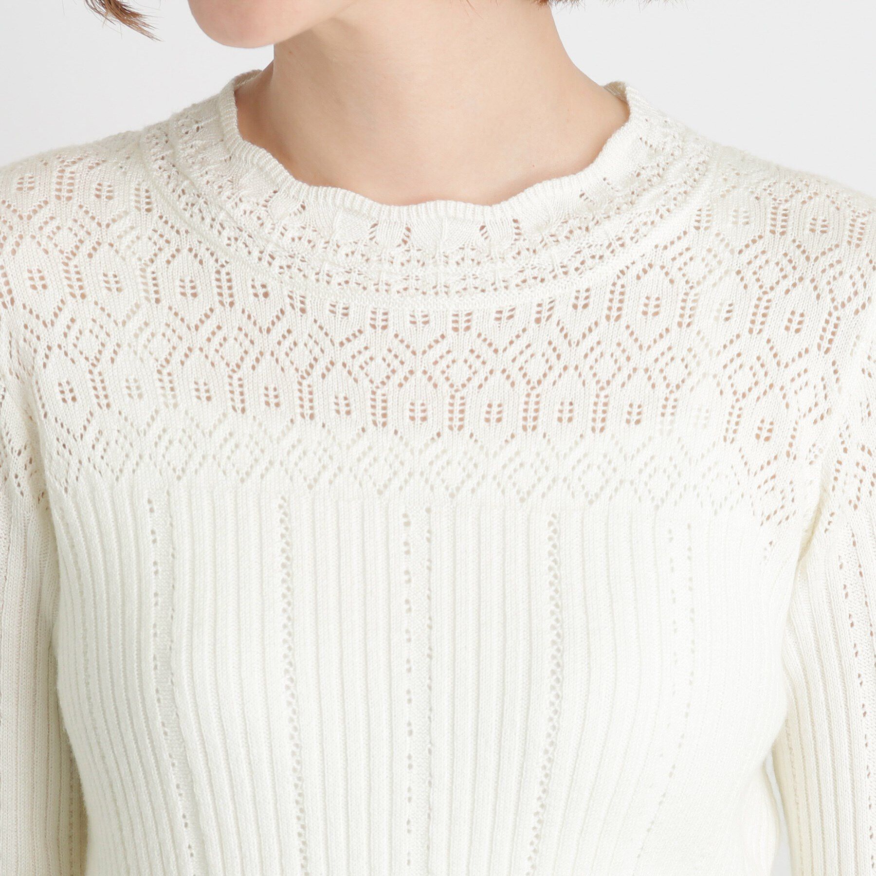 grove「レース編みリブニット」|ニット・セーター|