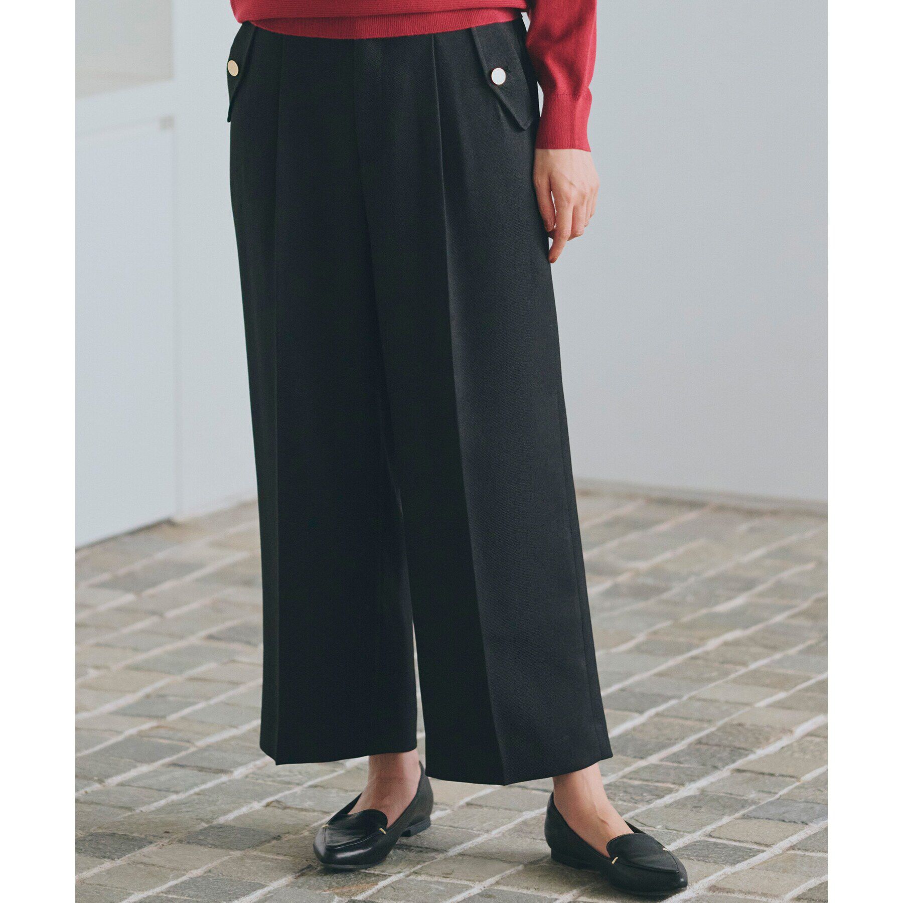 grove「フラップポケットワイドパンツ」|その他|ブラック(019)