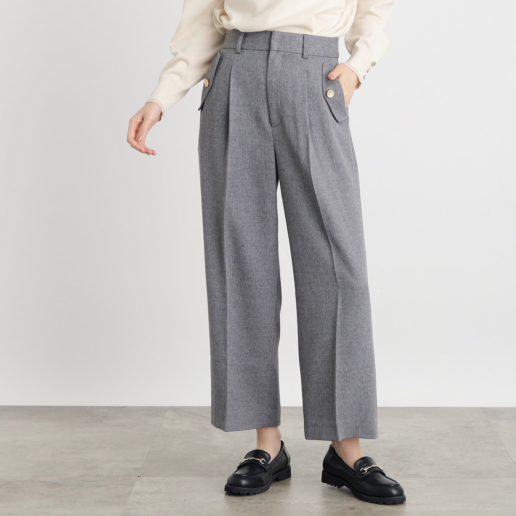 grove「フラップポケットワイドパンツ」|その他|ツイード&times;グレー(4