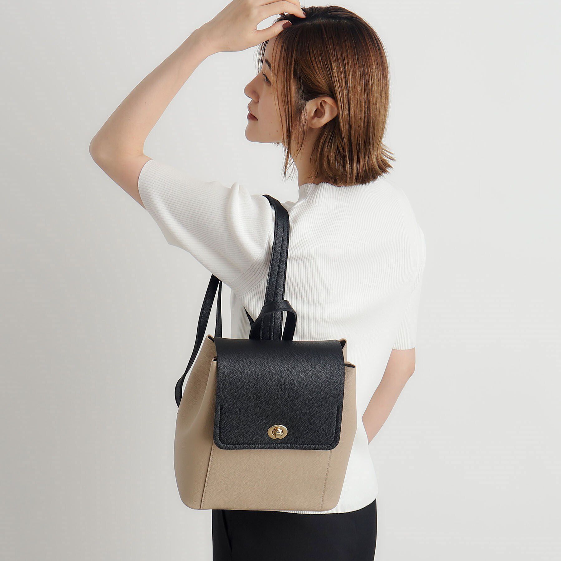 grove「合成皮革中仕切りリュック」|リュック|