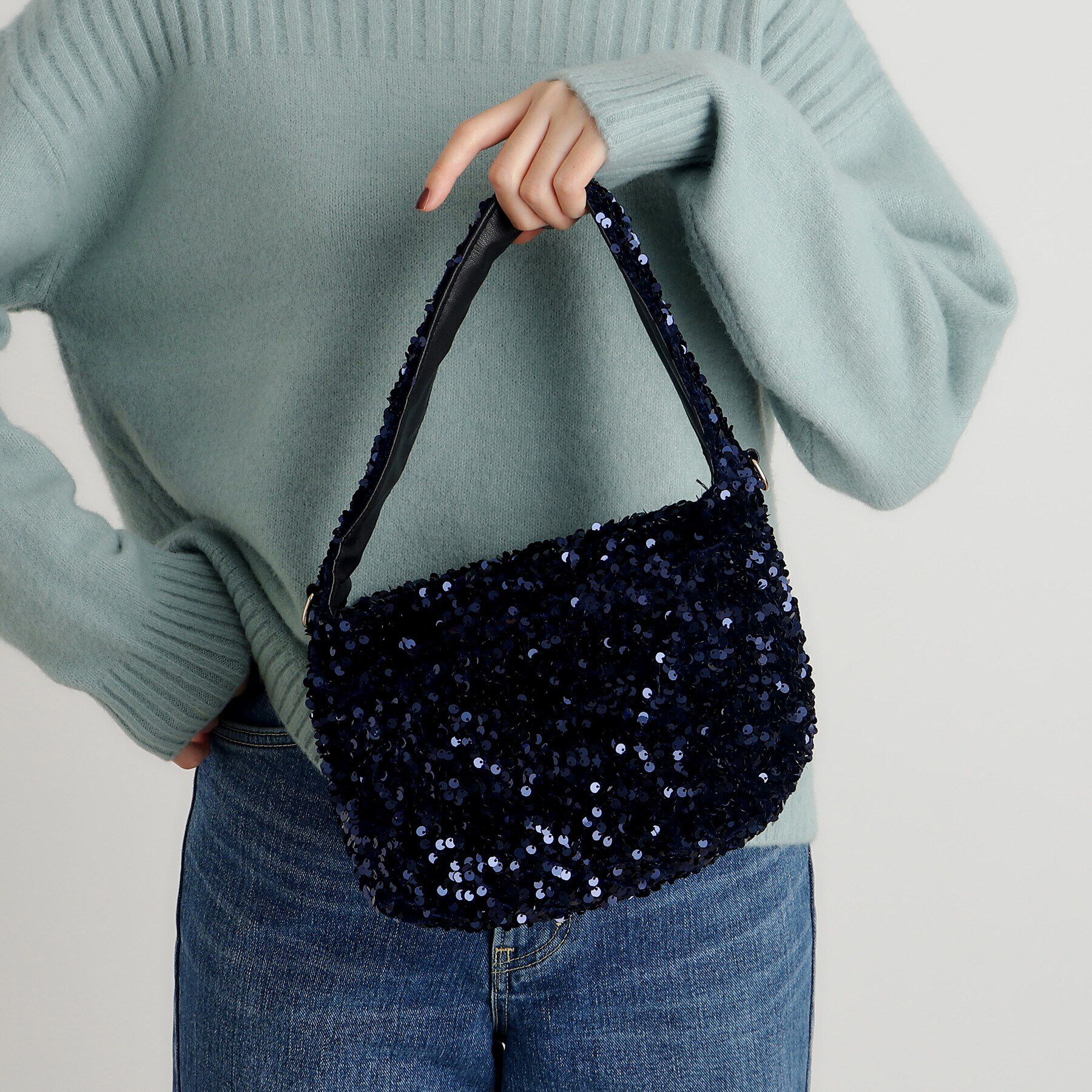 grove「スパンコール2WAYワンショルダー」|ショルダー・メッセンジャー|ネイビー(494)