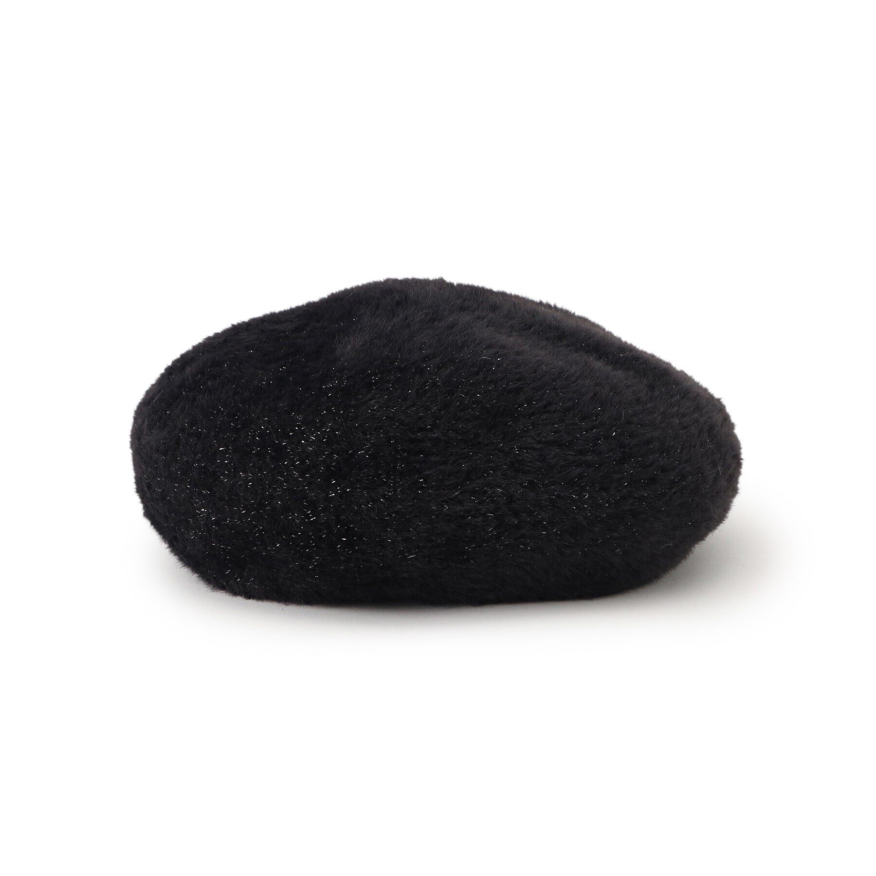 grove「ラメ混ふんわりシャギーベレー」|ハンチング・ベレー帽|ブラック(019)