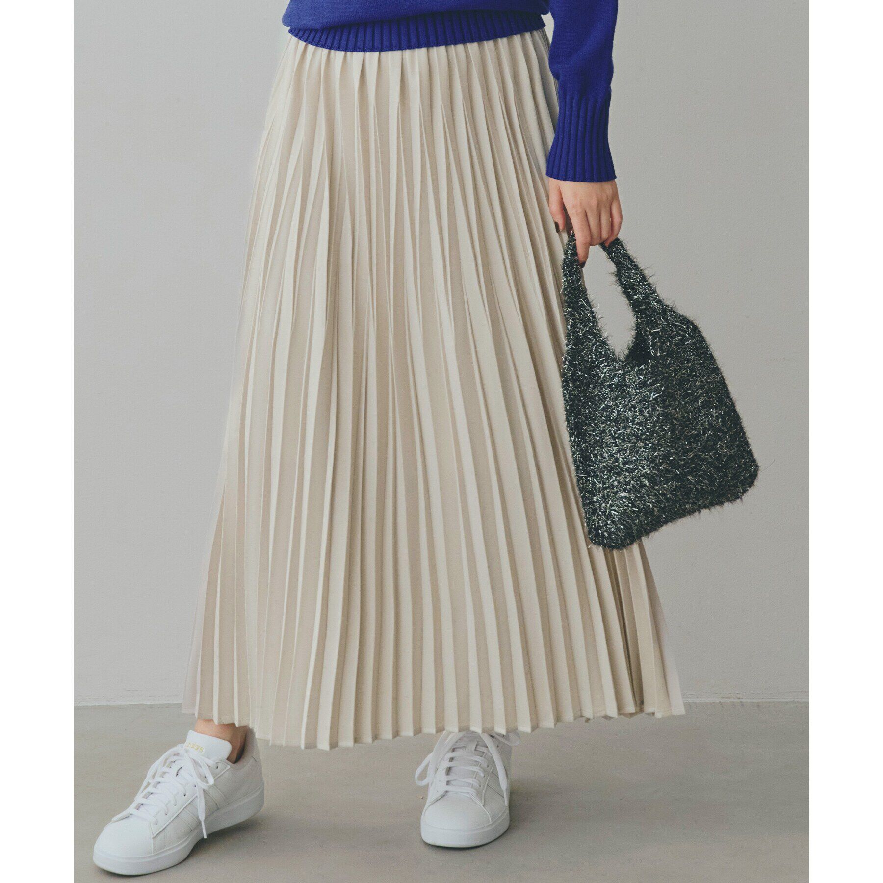 grove「スウェーディサテンプリーツスカート」|スカート|グレージュ(050)