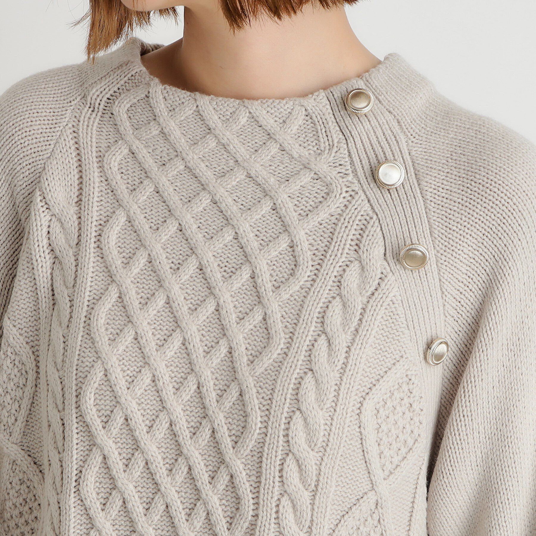 grove「ケーブルサイドプリーツニットワンピース」|ワンピース|