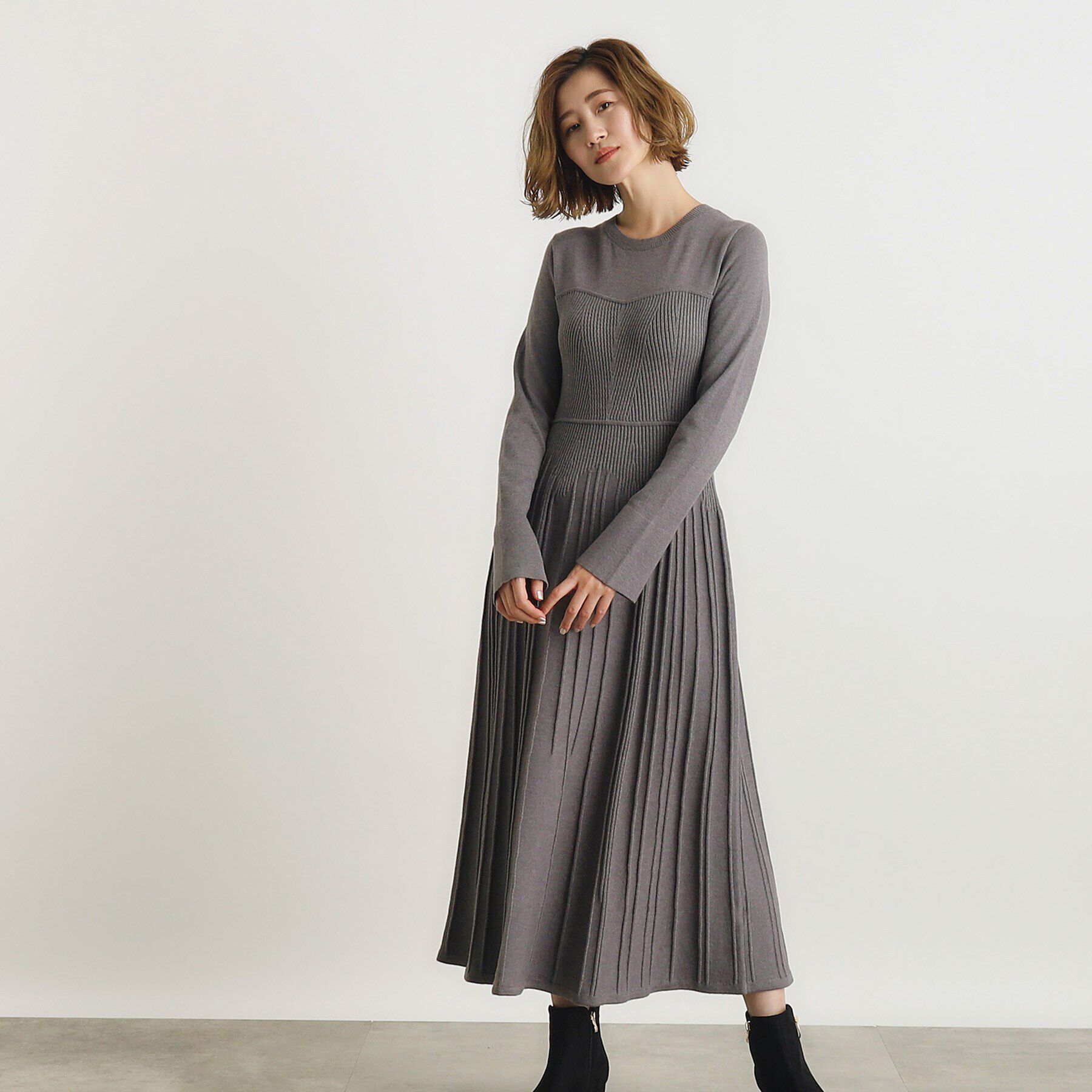 grove「ビスチェライクリブニットワンピース」|ワンピース|