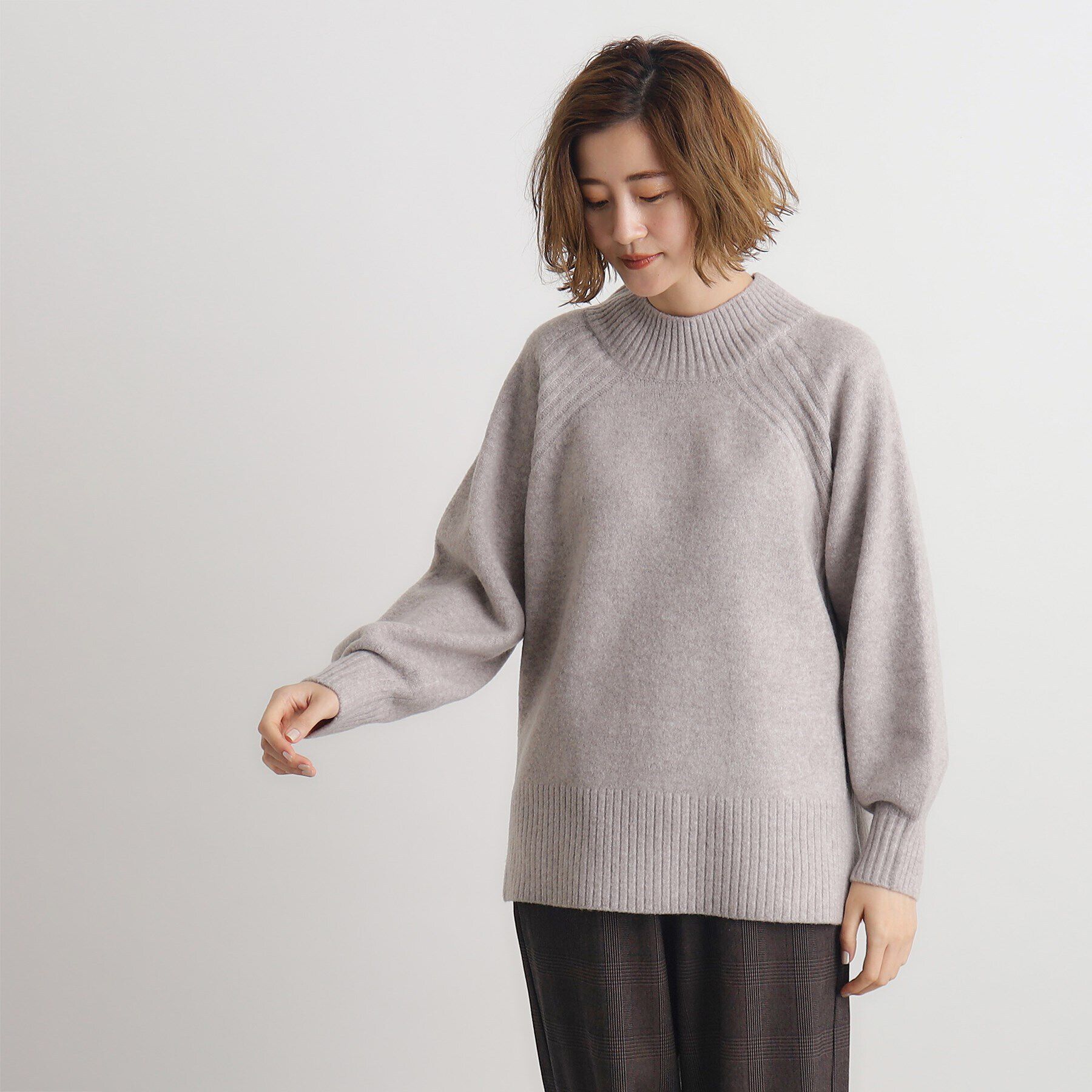 grove「【洗える】ミルドライクウール混天竺プルオーバー」|ニット・セーター|