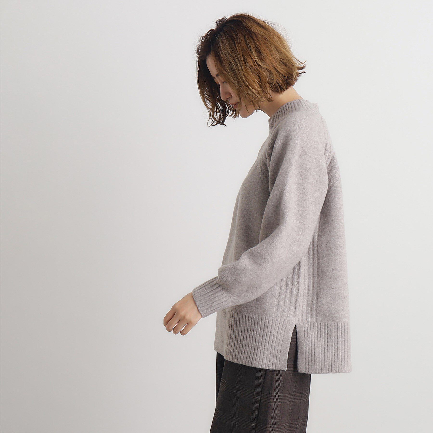 grove「【洗える】ミルドライクウール混天竺プルオーバー」|ニット・セーター|