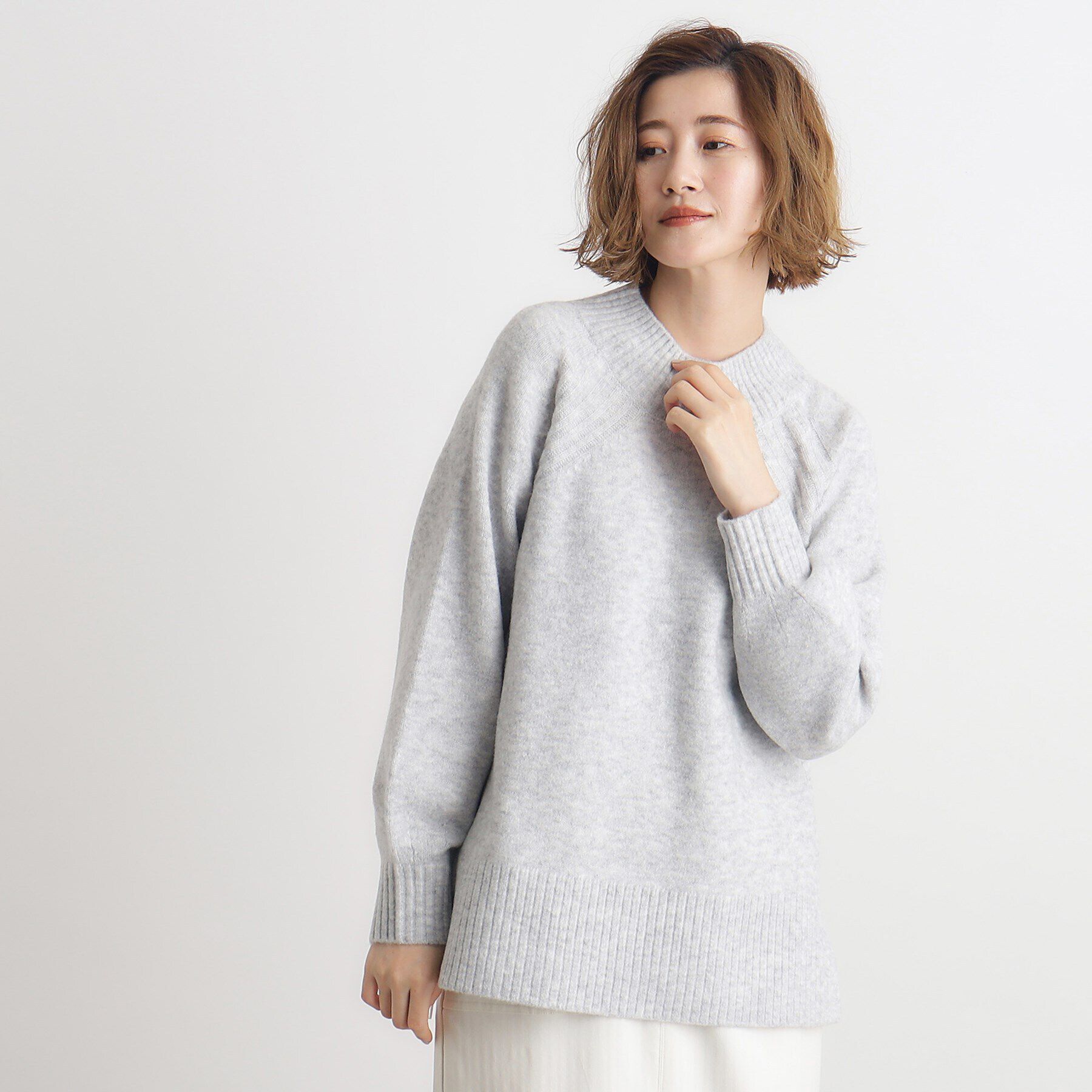 grove「【洗える】ミルドライクウール混天竺プルオーバー」|ニット・セーター|
