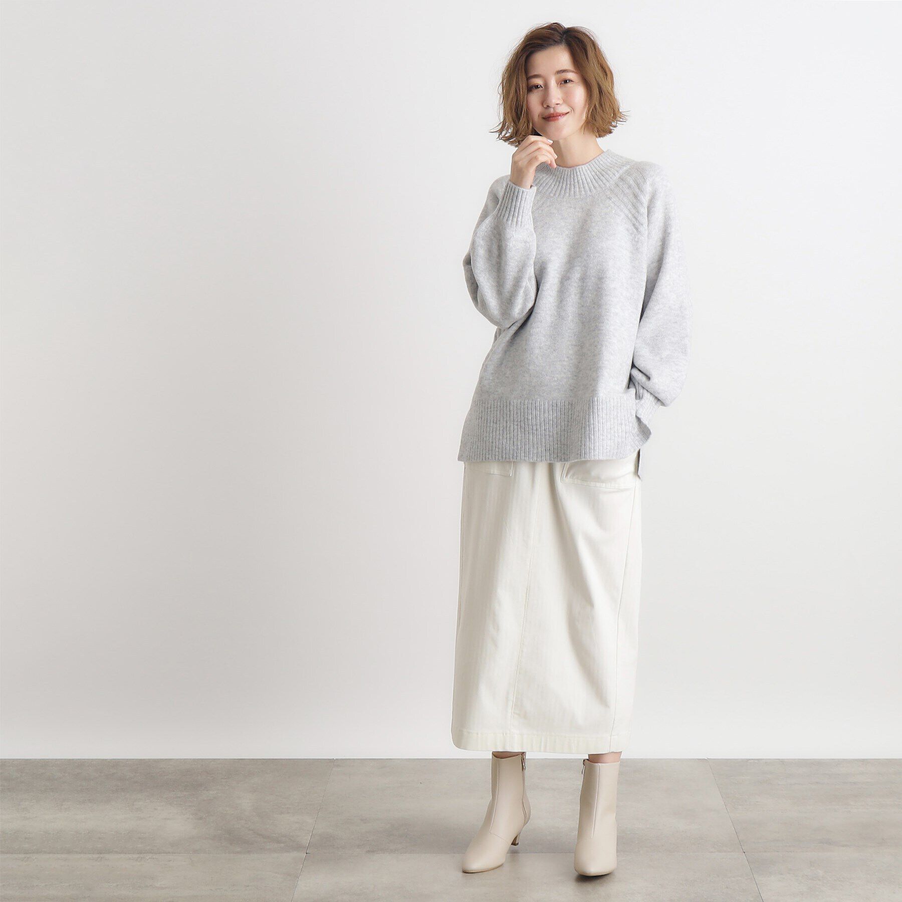 grove「【洗える】ミルドライクウール混天竺プルオーバー」|ニット・セーター|