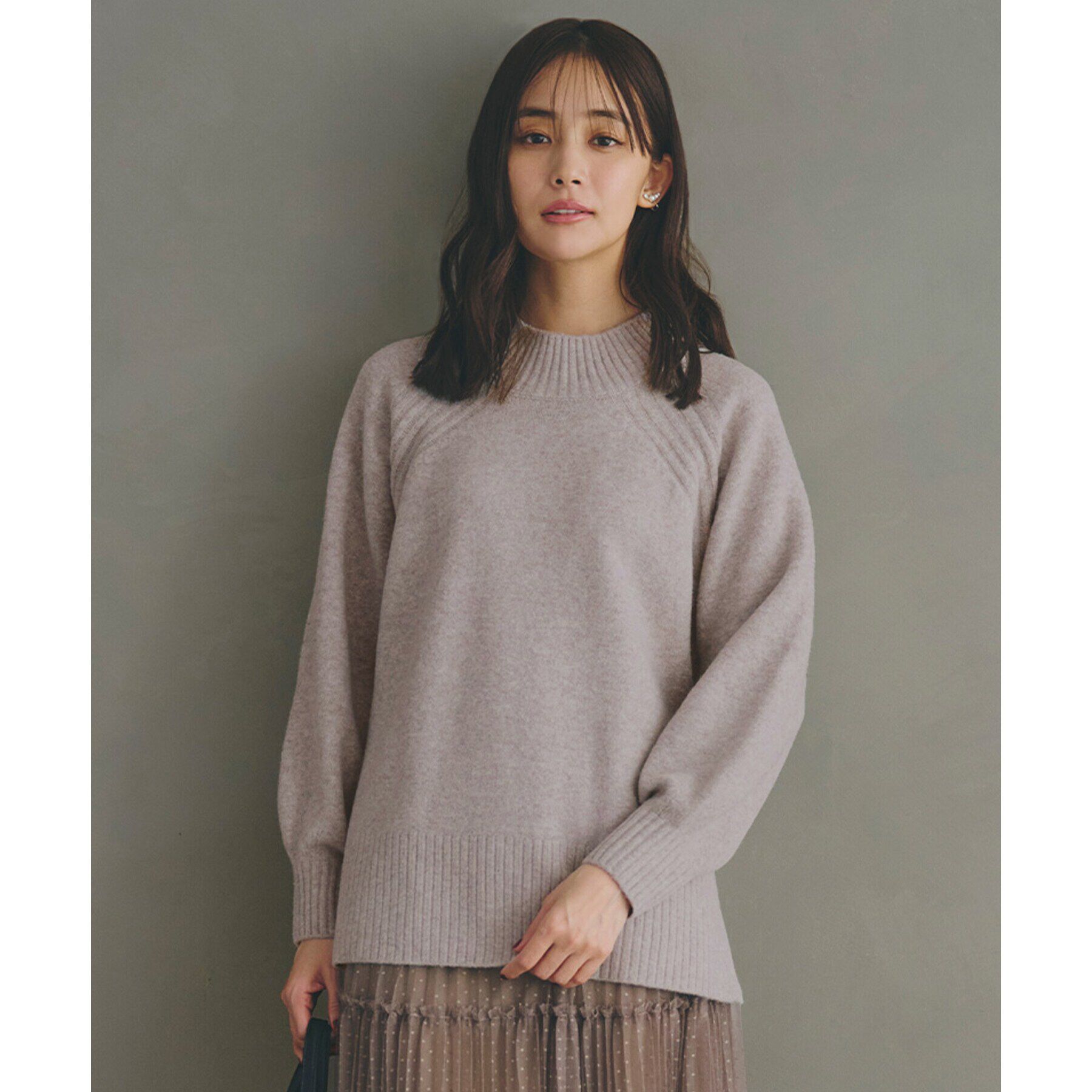 grove「【洗える】ミルドライクウール混天竺プルオーバー」|ニット・セーター|ベージュ(052)