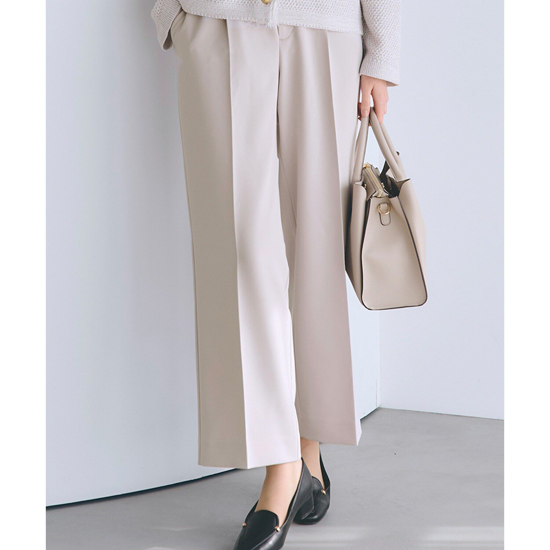 grove「【洗える】しなやかストレッチワイドパンツ」|その他|グレージュ(050)