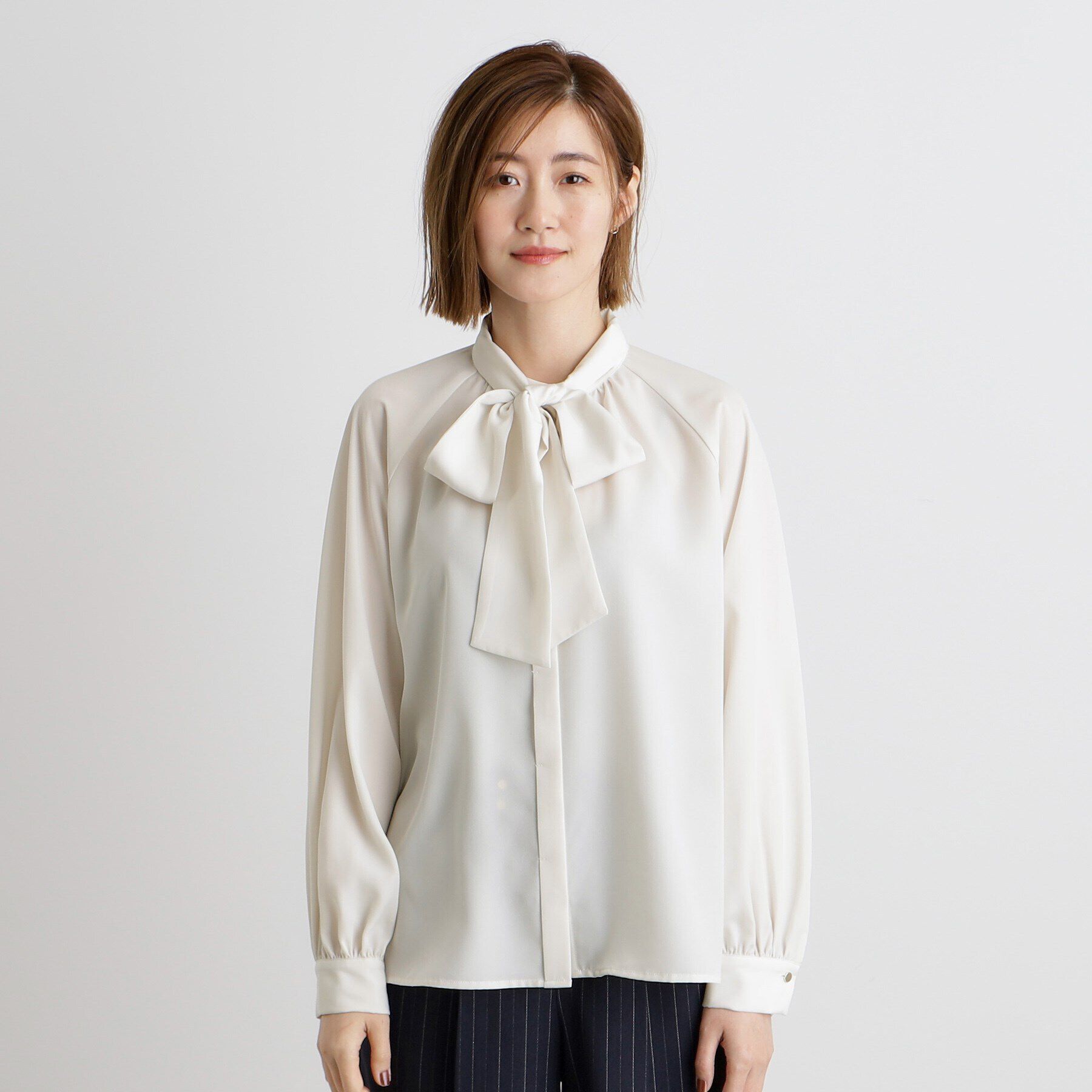 grove「2WAYラグランスリーブボウタイブラウス」|シャツ・ブラウス|