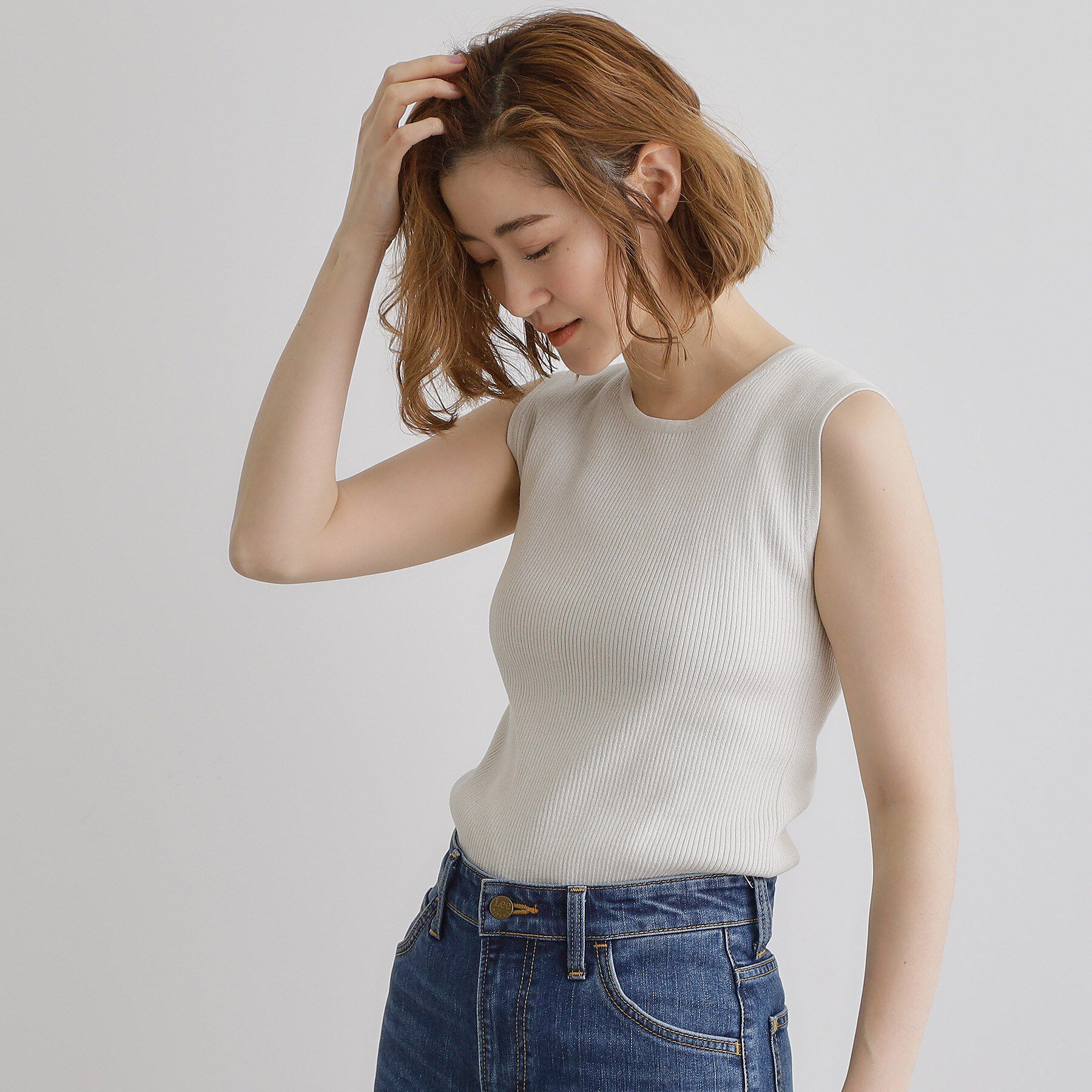 grove「さりげないラメで毎日のコーデにアクセントを リブラメニットタンク」|キャミソール|
