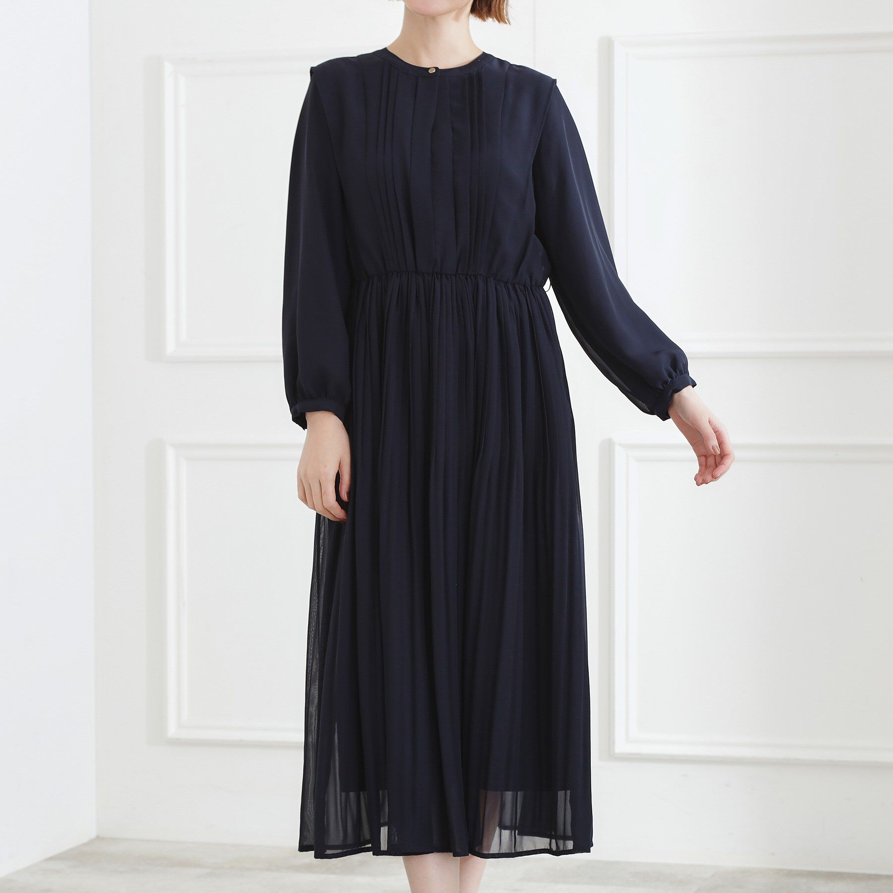 grove「【手洗いOK】シフォンプリーツワンピース」|ワンピース|