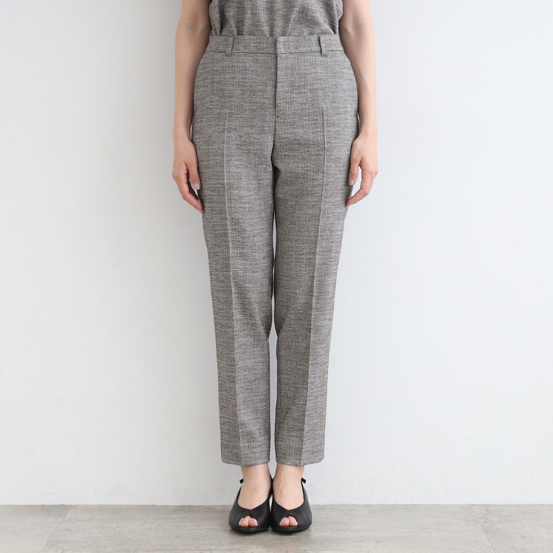 INDIVI「【洗える／日本製／SETUP可能】サマーツィード テーパードパンツ」|スーツ|