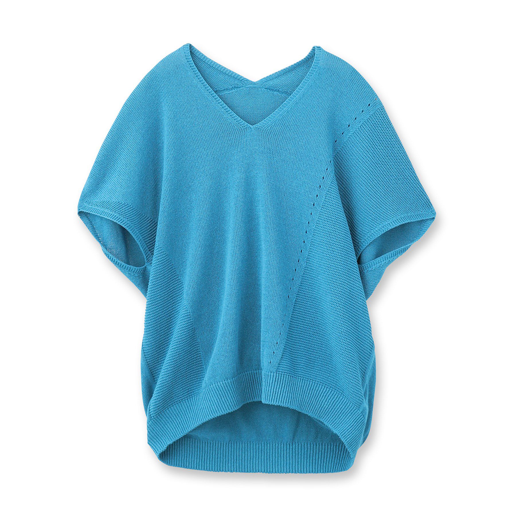 INDIVI「【洗える／サマーニット】無縫製ペーパーヤーンアシメ編地ニット」|ニット・セーター|