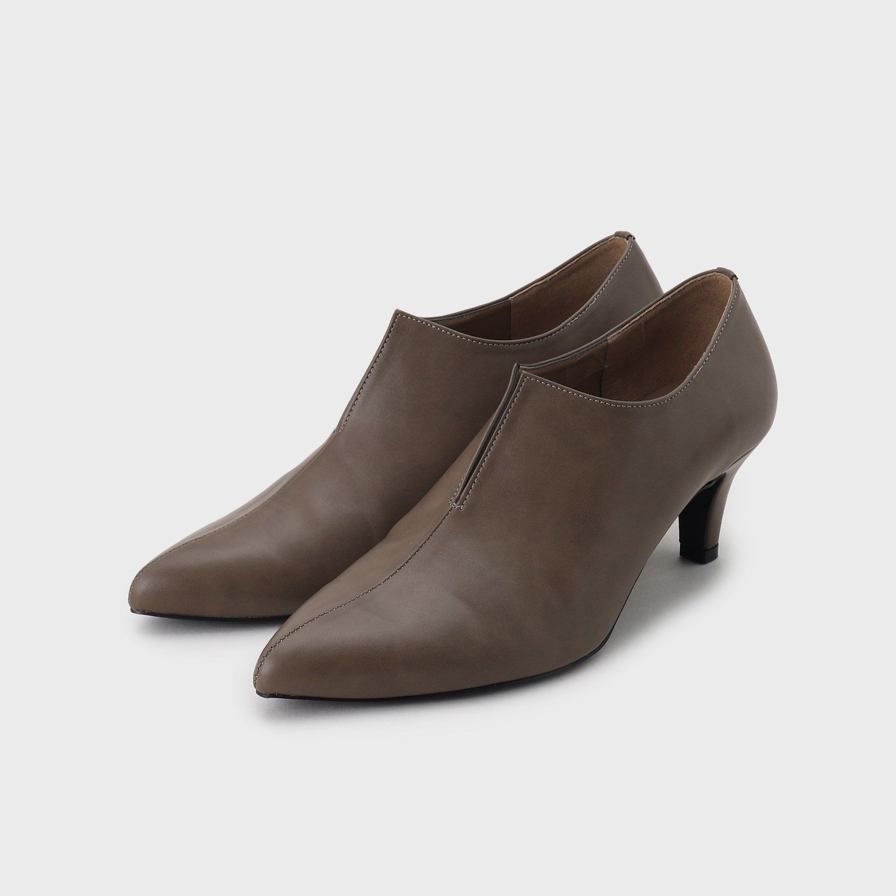 INDIVI「【合皮/日本製】アンクルスリットブーツ」|ショートブーツ|