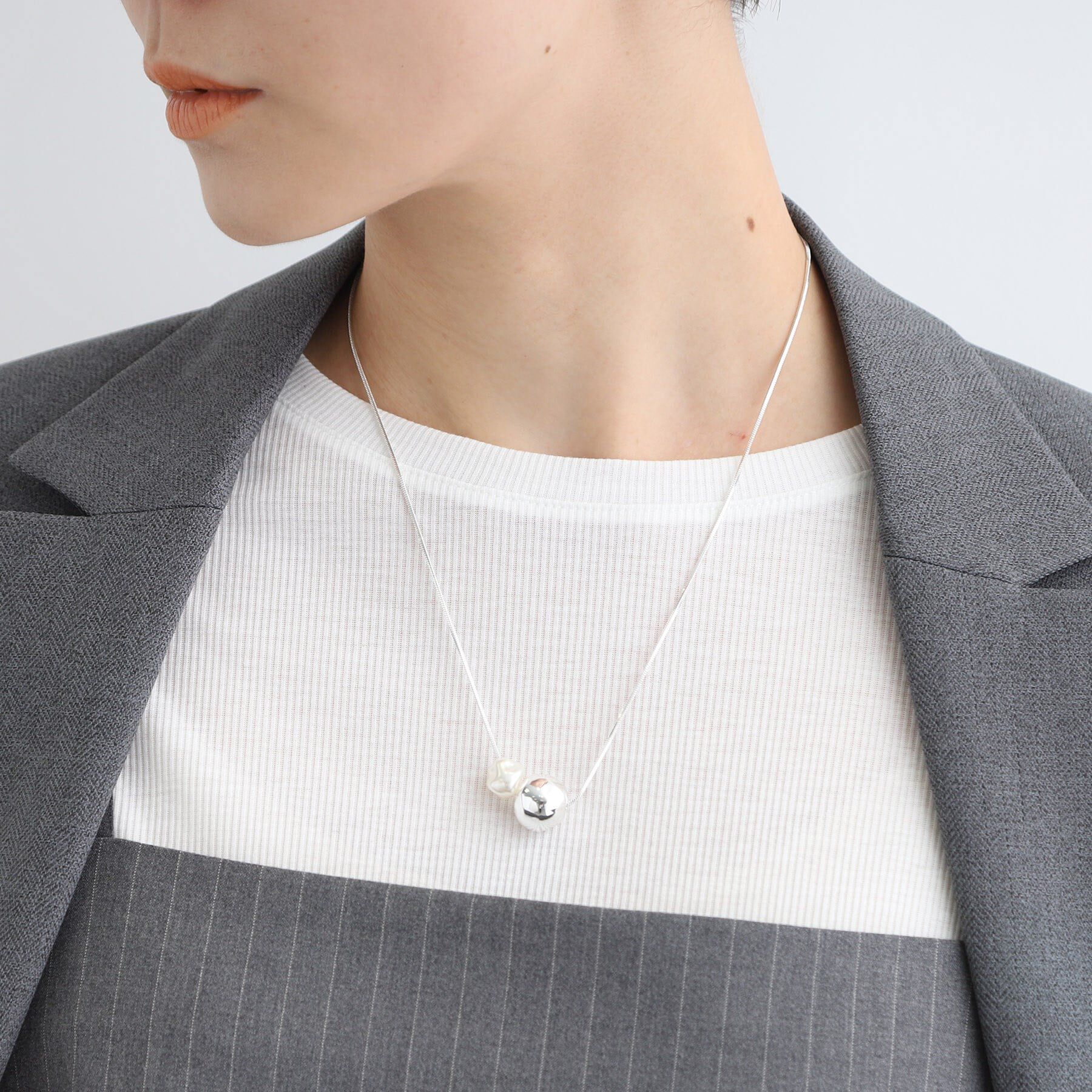 INDIVI「【フリーアジャスター】カットボールネックレス」|ネックレス|