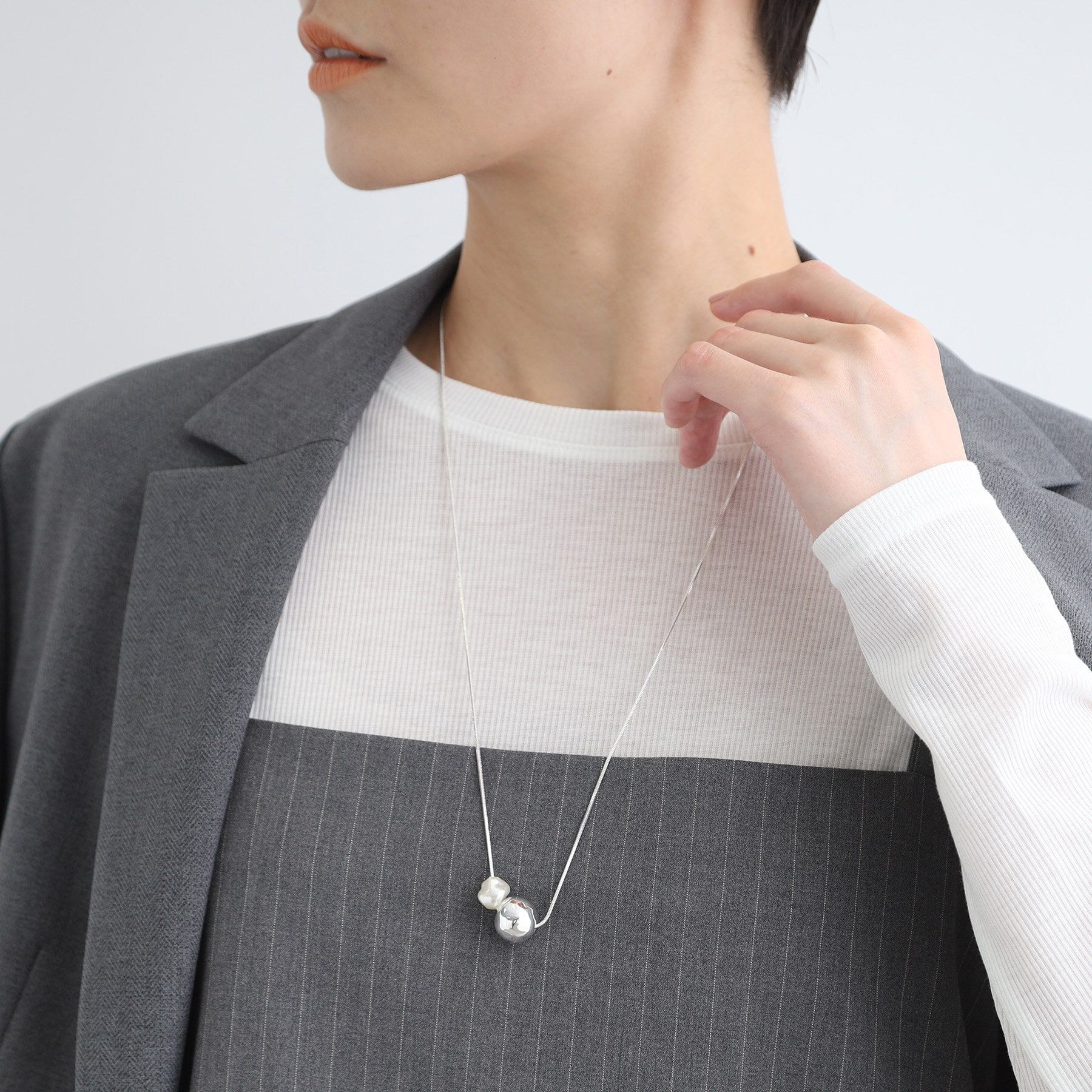 INDIVI「【フリーアジャスター】カットボールネックレス」|ネックレス|